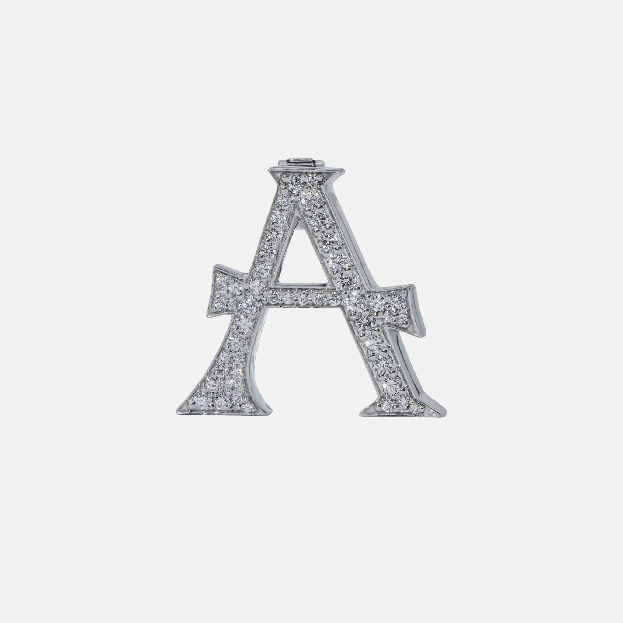 Ashna Mehta Alphabets Bag Bijoux with Natural Diamonds in White Gold, A