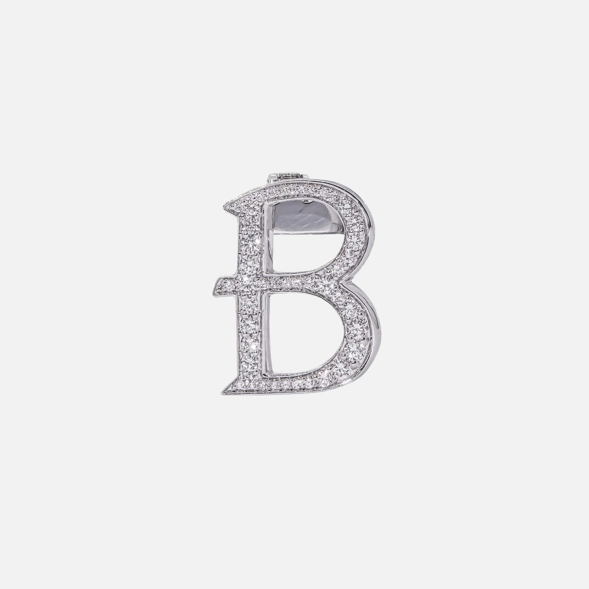 Ashna Mehta Alphabets Bag Bijoux with Natural Diamonds in White Gold, B 