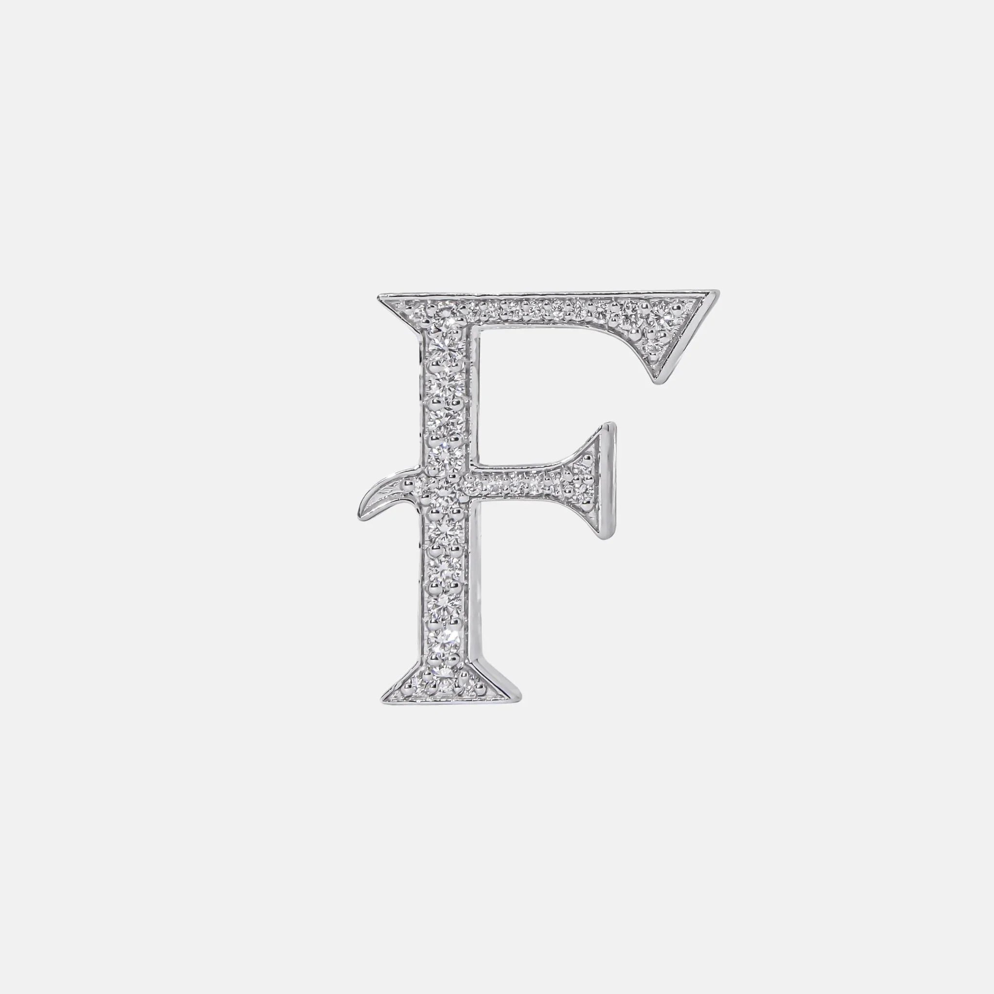 Ashna Mehta Alphabets Bag Bijoux with Natural Diamonds in White Gold, F