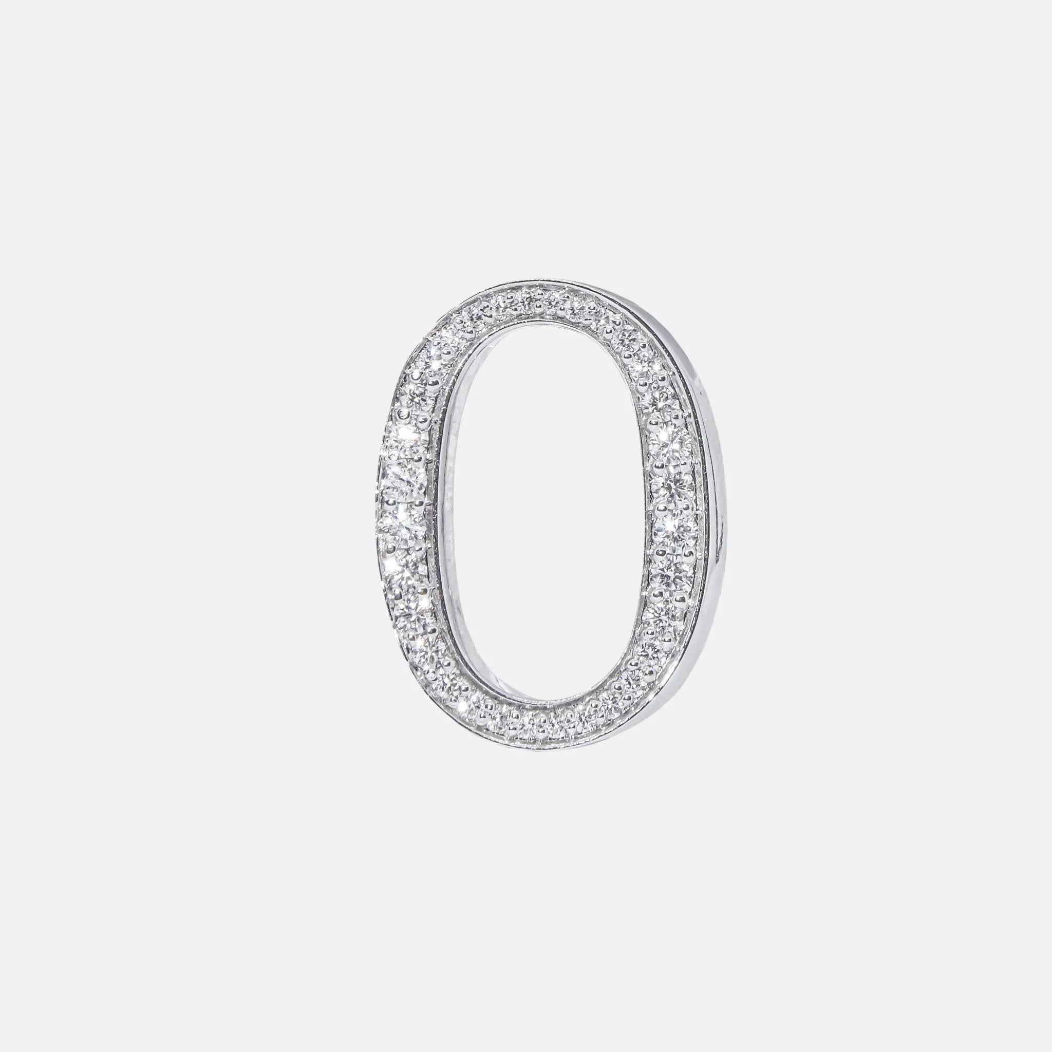 Ashna Mehta Alphabets Bag Bijoux with Natural Diamonds in White Gold, o