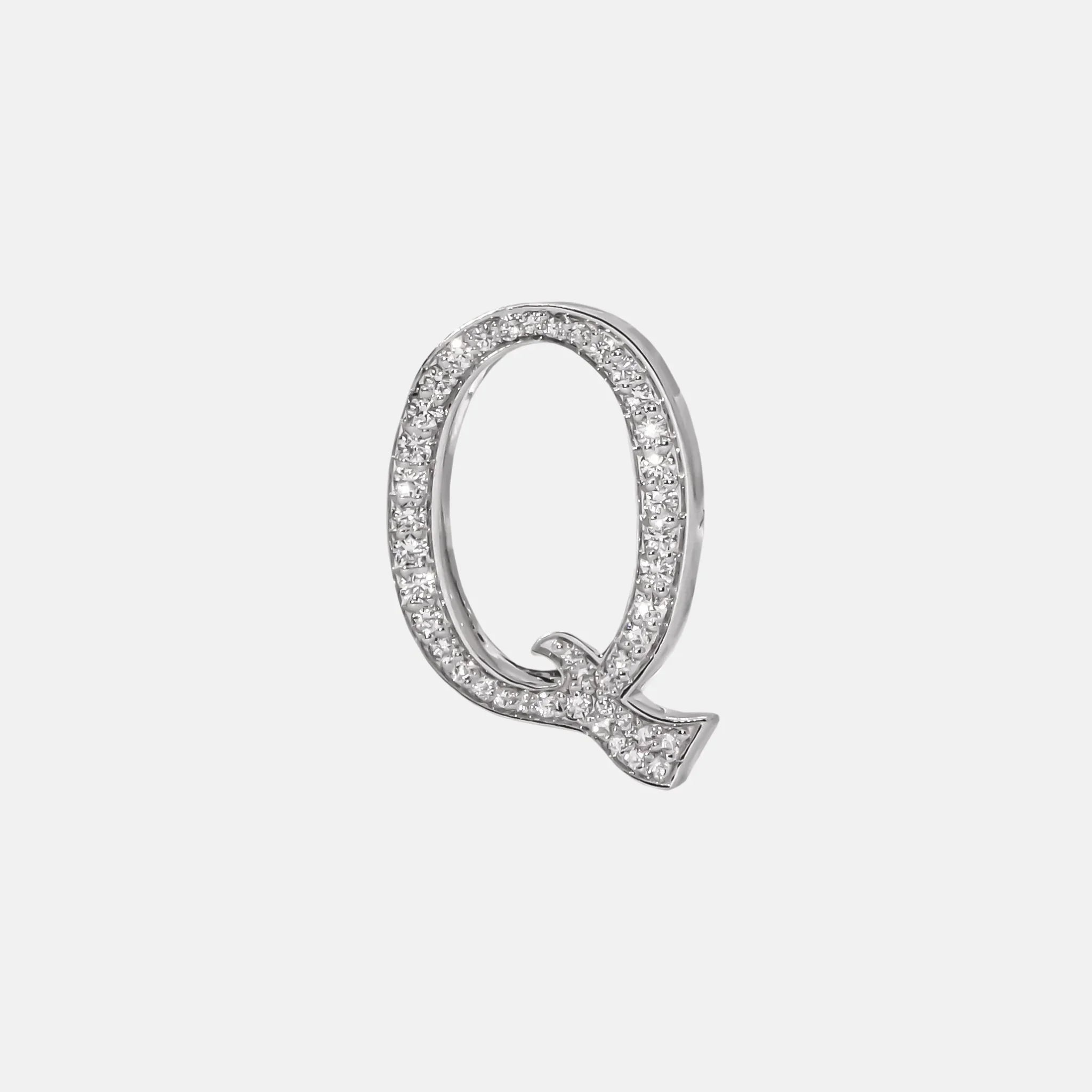 Ashna Mehta Alphabets Bag Bijoux with Natural Diamonds in White Gold, Q
