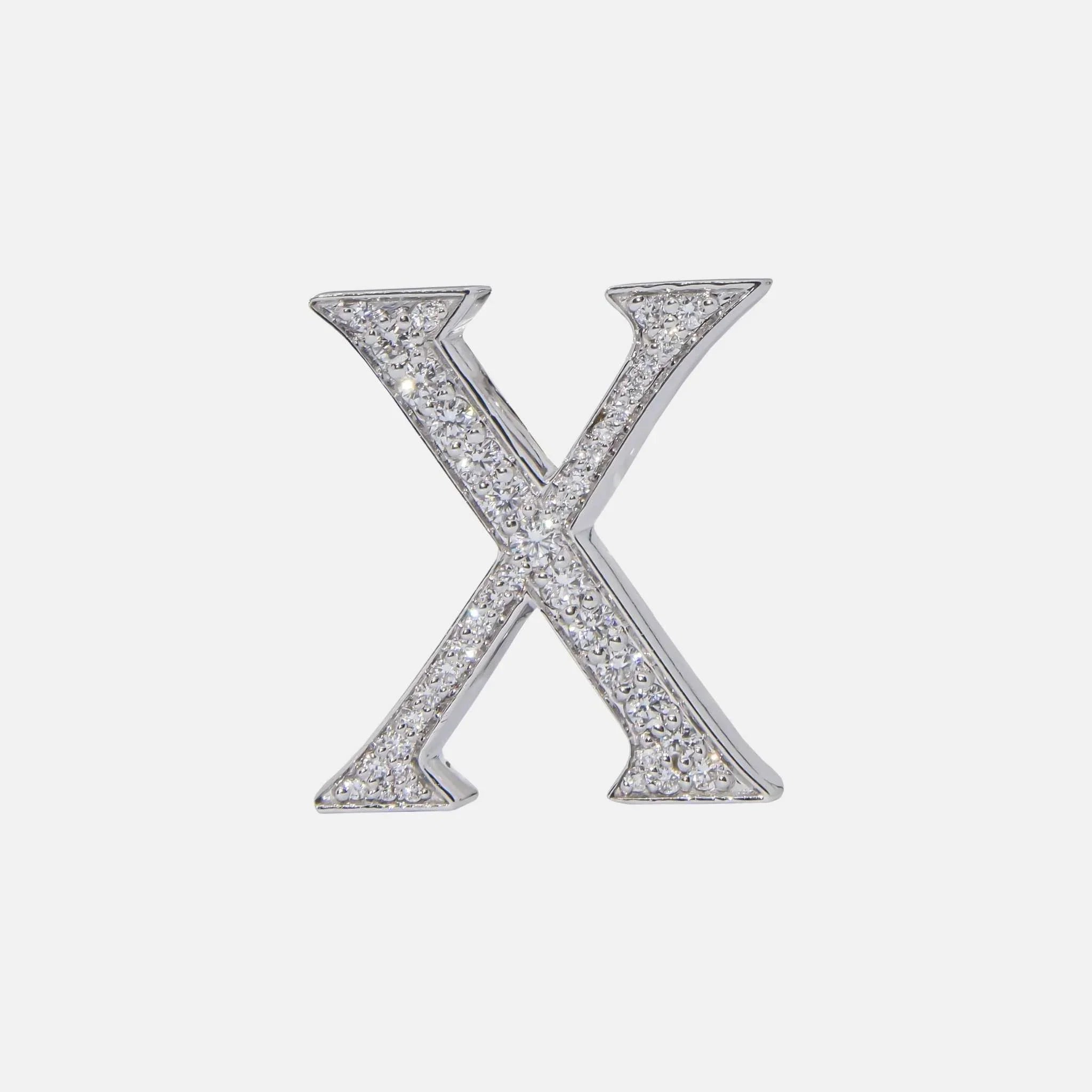 Ashna Mehta Alphabets Bag Bijoux with Natural Diamonds in White Gold, X