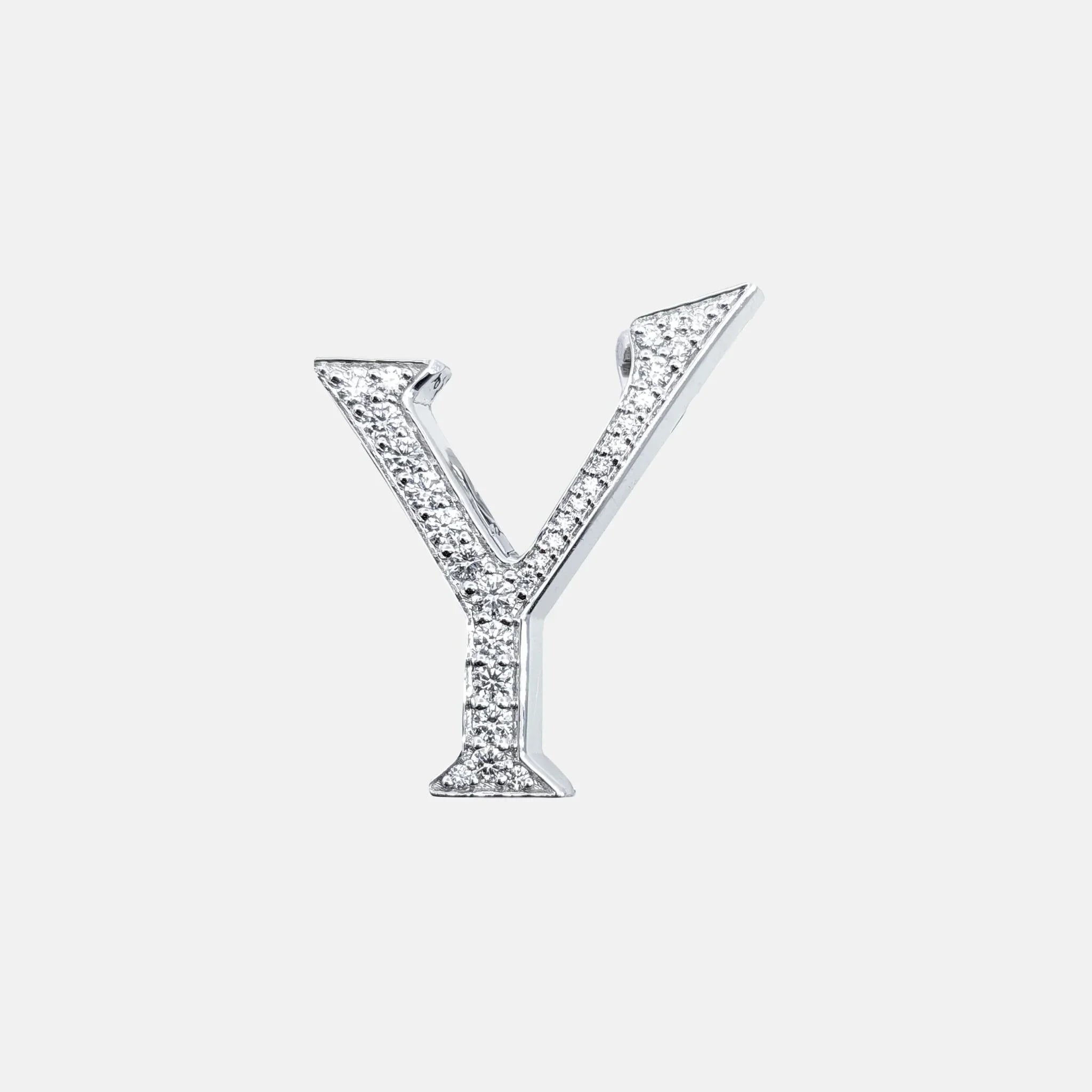 Ashna Mehta Alphabets Bag Bijoux with Natural Diamonds in White Gold, Y