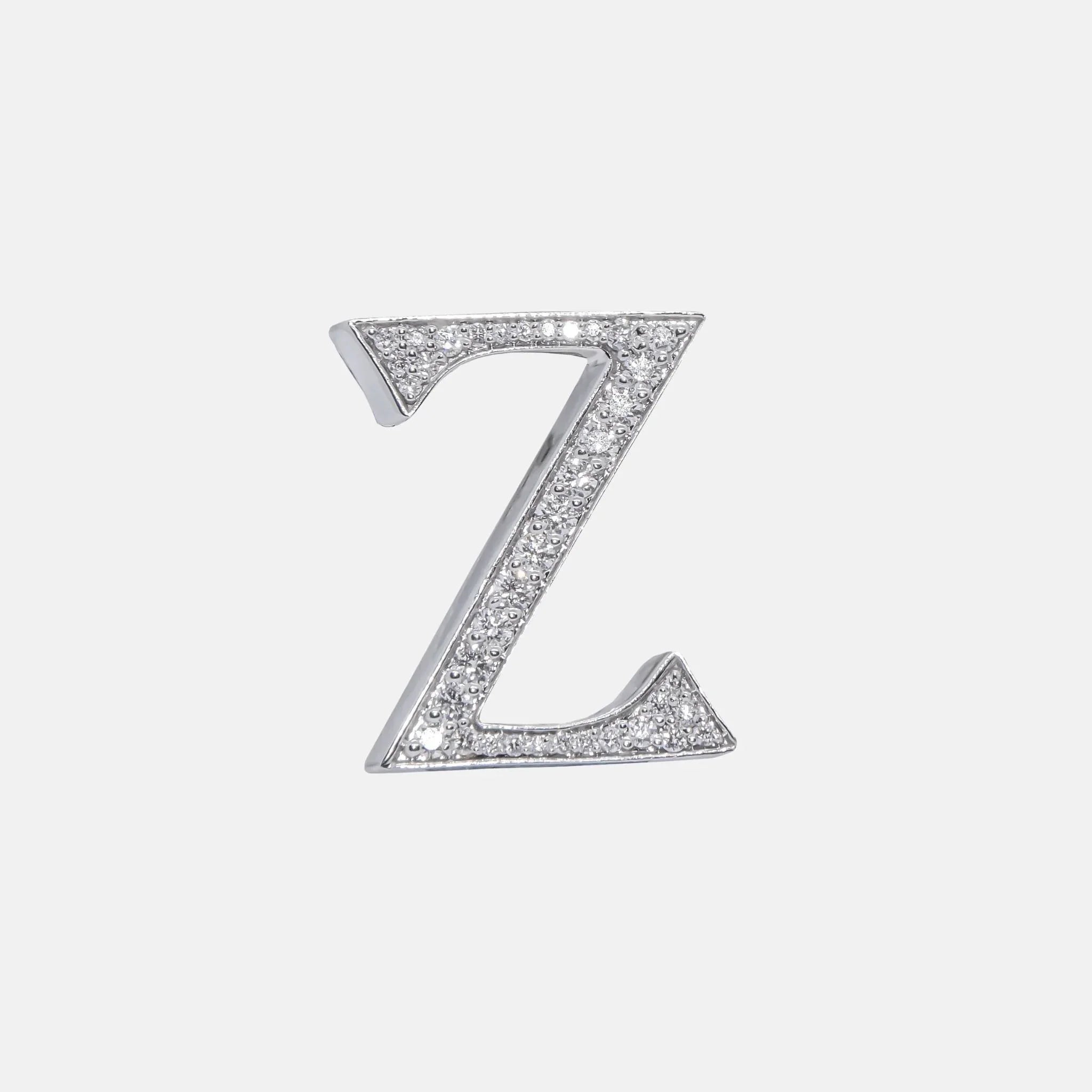 Ashna Mehta Alphabets Bag Bijoux with Natural Diamonds in White Gold, Z