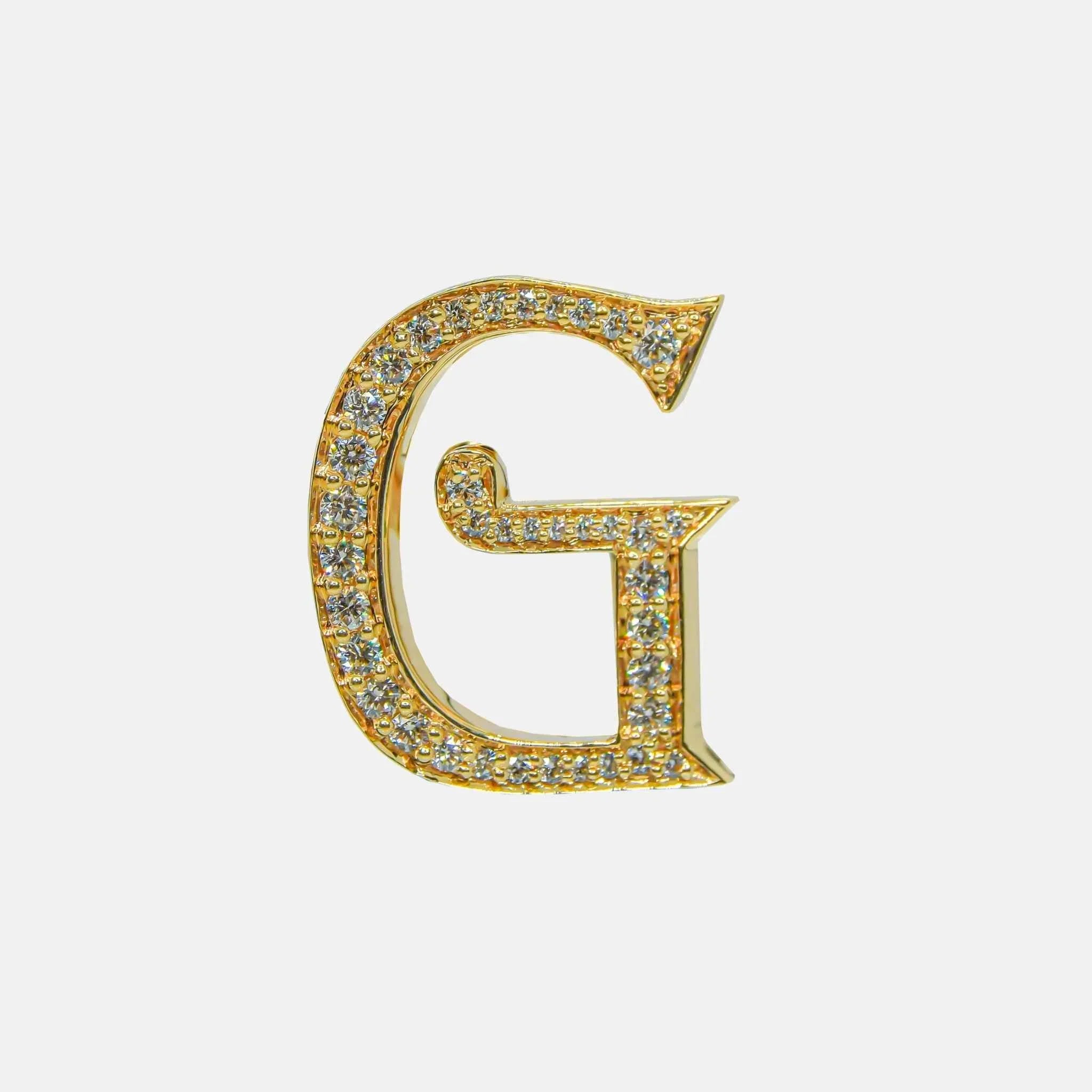 Ashna Mehta Alphabets Bag Bijoux with Natural Diamonds in Yellow Gold, G