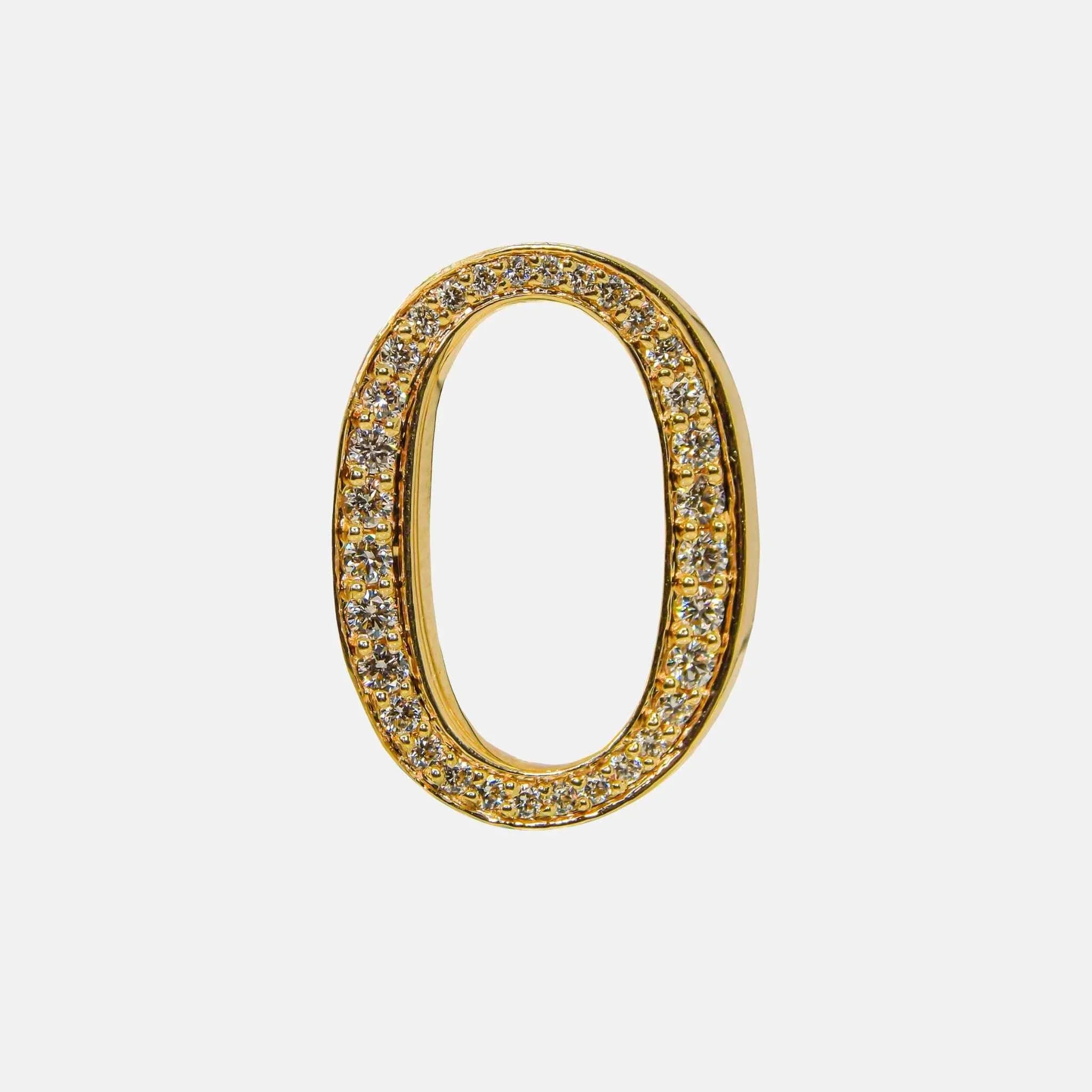 Ashna Mehta Alphabets Bag Bijoux with Natural Diamonds in Yellow Gold, O