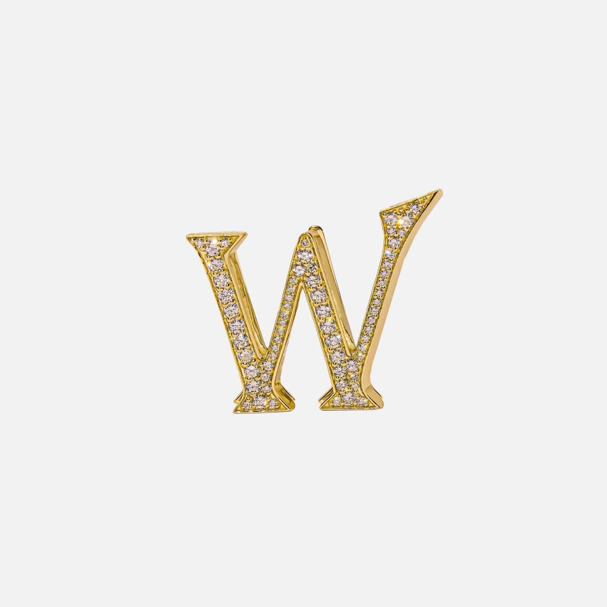 Ashna Mehta Alphabets Bag Bijoux with Natural Diamonds in Yellow Gold, W