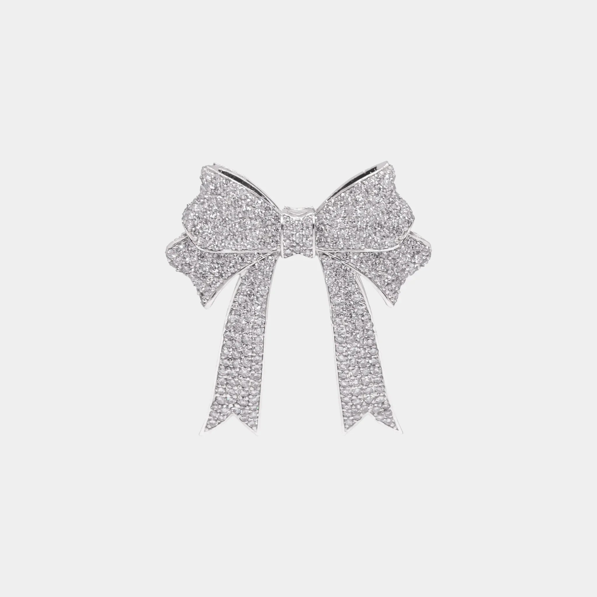 Ashna Mehta Bow Customized Bag Bijoux, White Gold, Diamond, Front