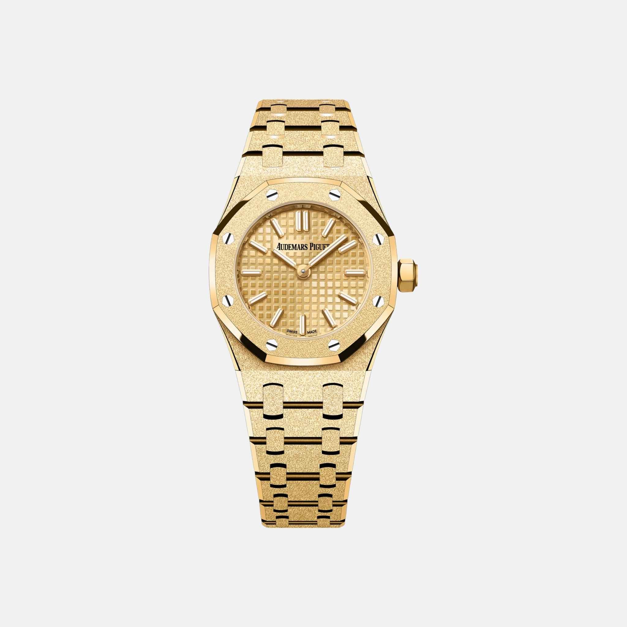 Royal Oak Mini Frosted Gold Quartz Ref 67630BA.GG.1312BA.01-B