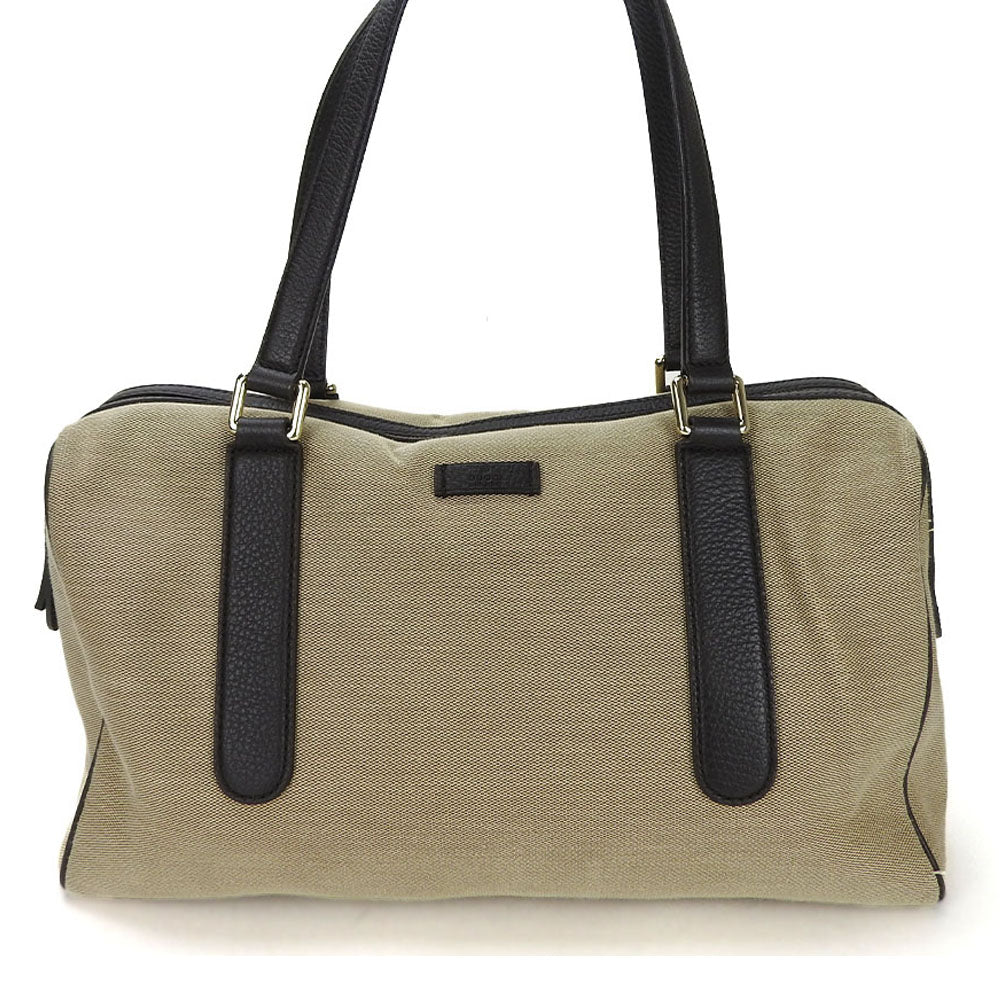 Gucci Boston Canvas Leather Boston Bag