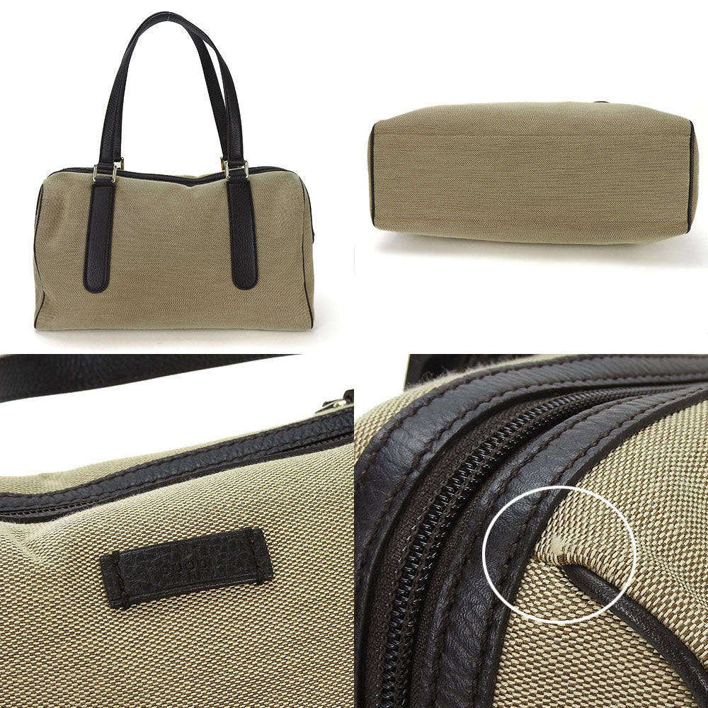 Gucci Boston Canvas Leather Boston Bag