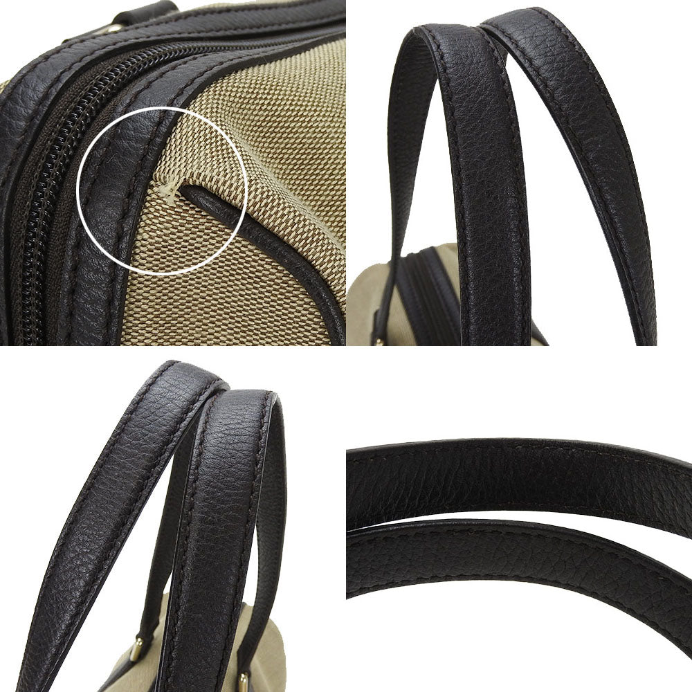 Gucci Boston Canvas Leather Boston Bag