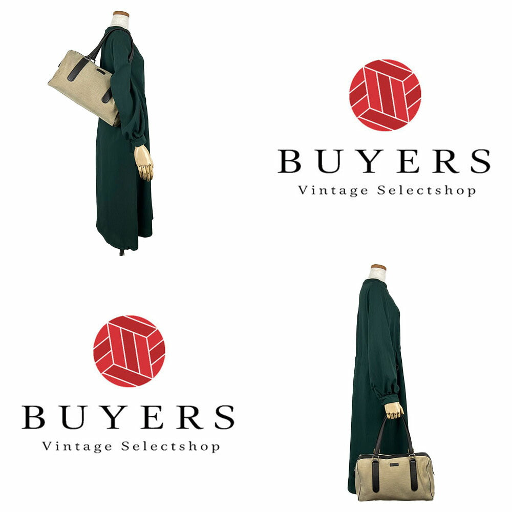 Gucci Boston Canvas Leather Boston Bag