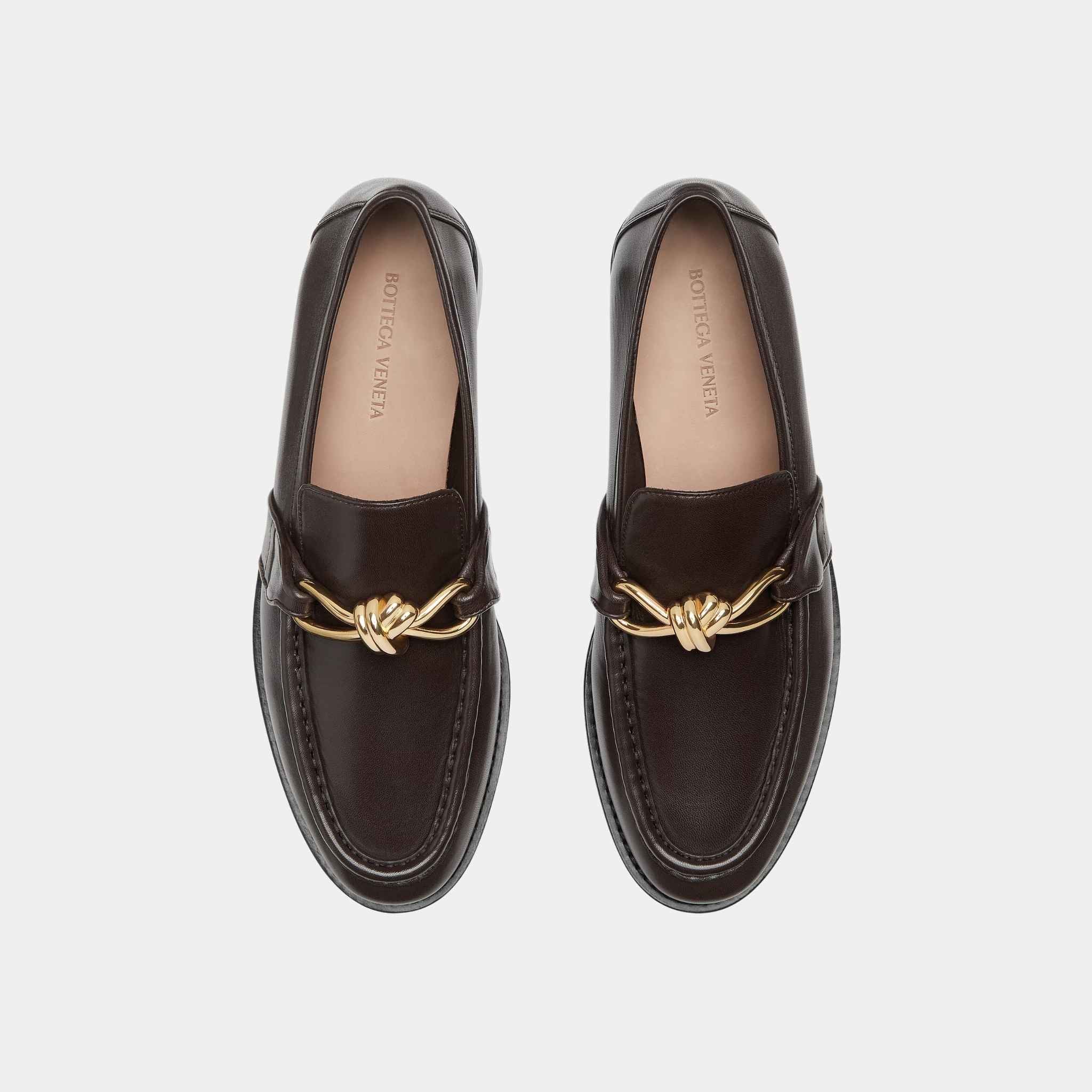 Astaire Loafer Soft Calfskin Metallic Knot Detail