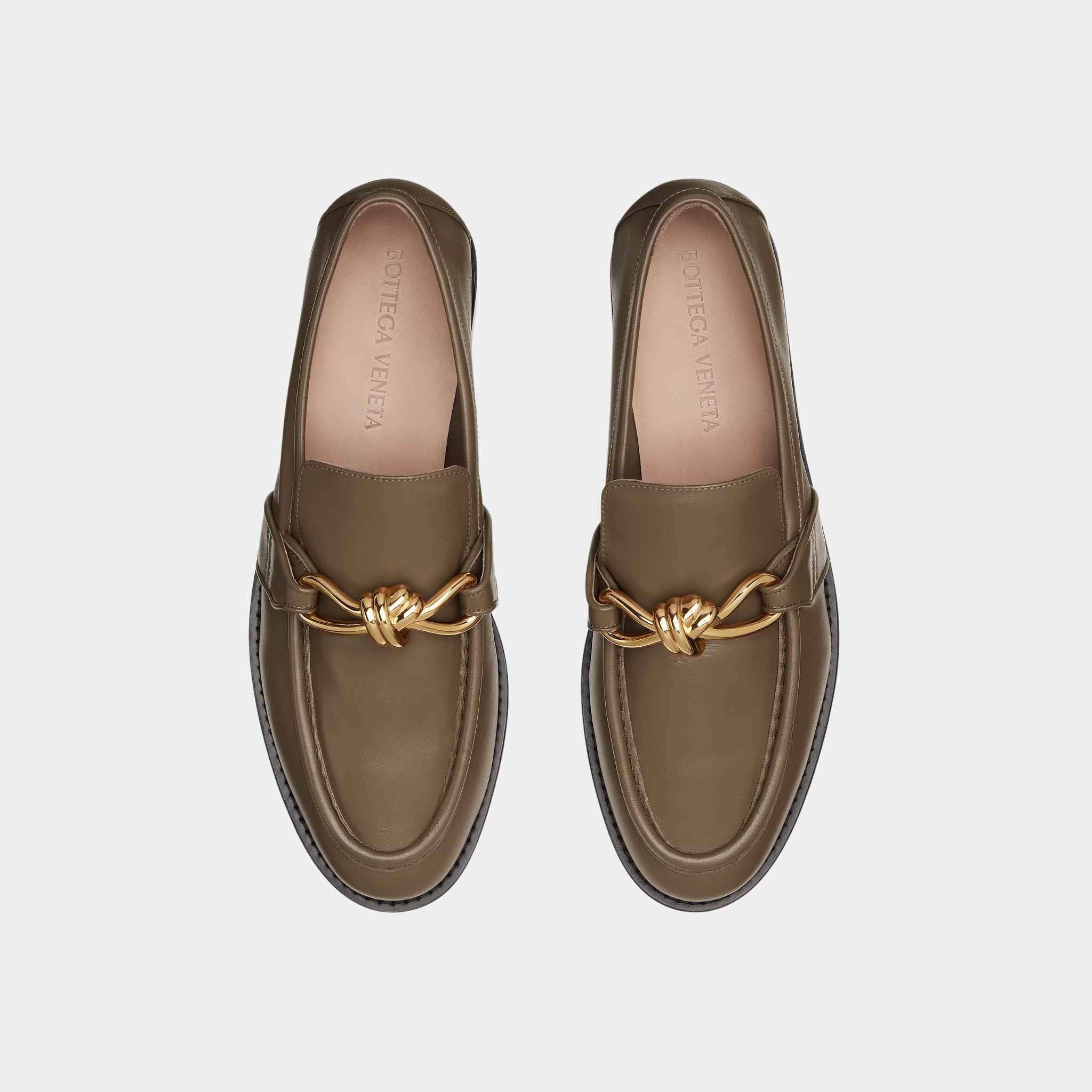 Astaire Loafer Soft Calfskin Metallic Knot Detail