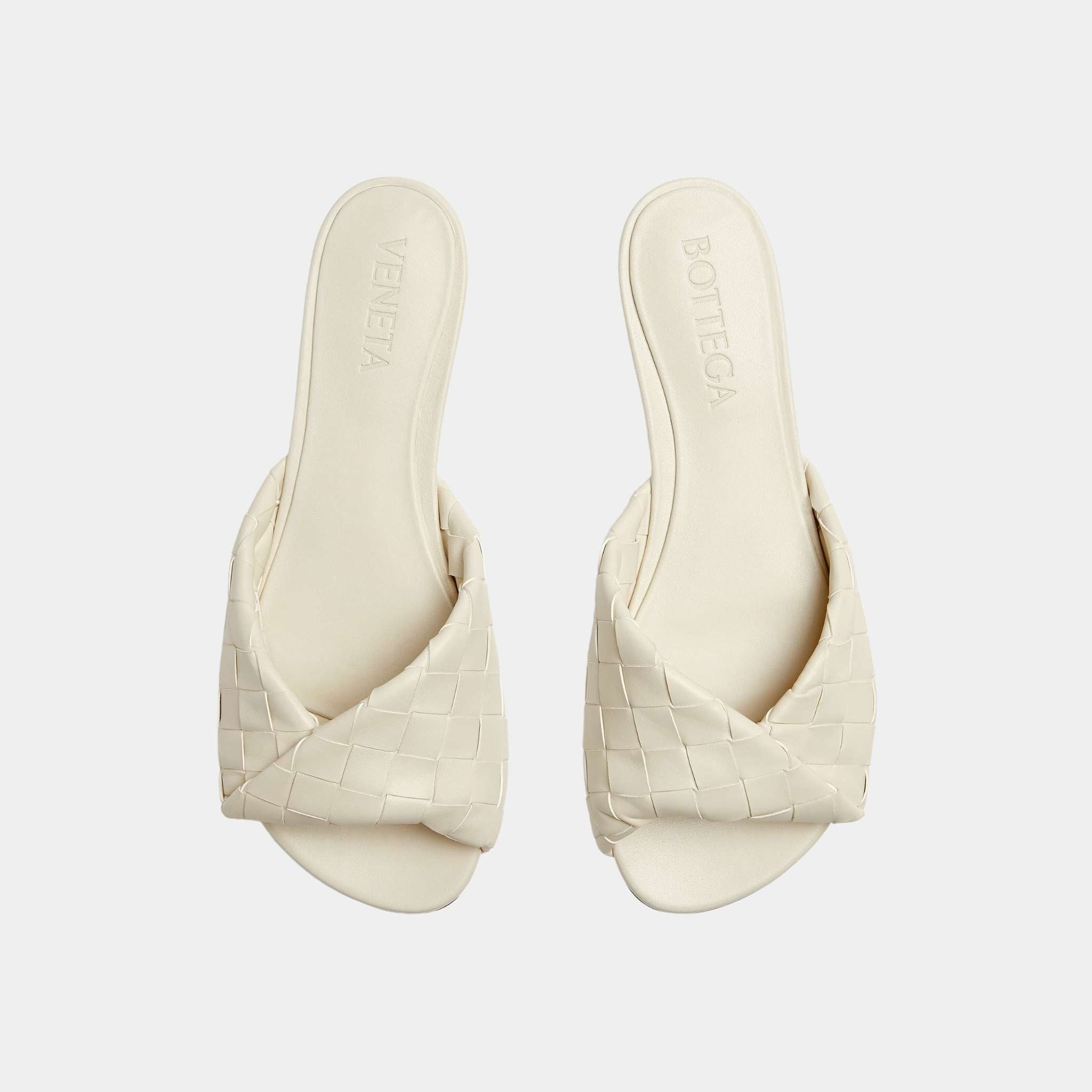 Blink Flat Mule Folded Detail in Intrecciato Leather