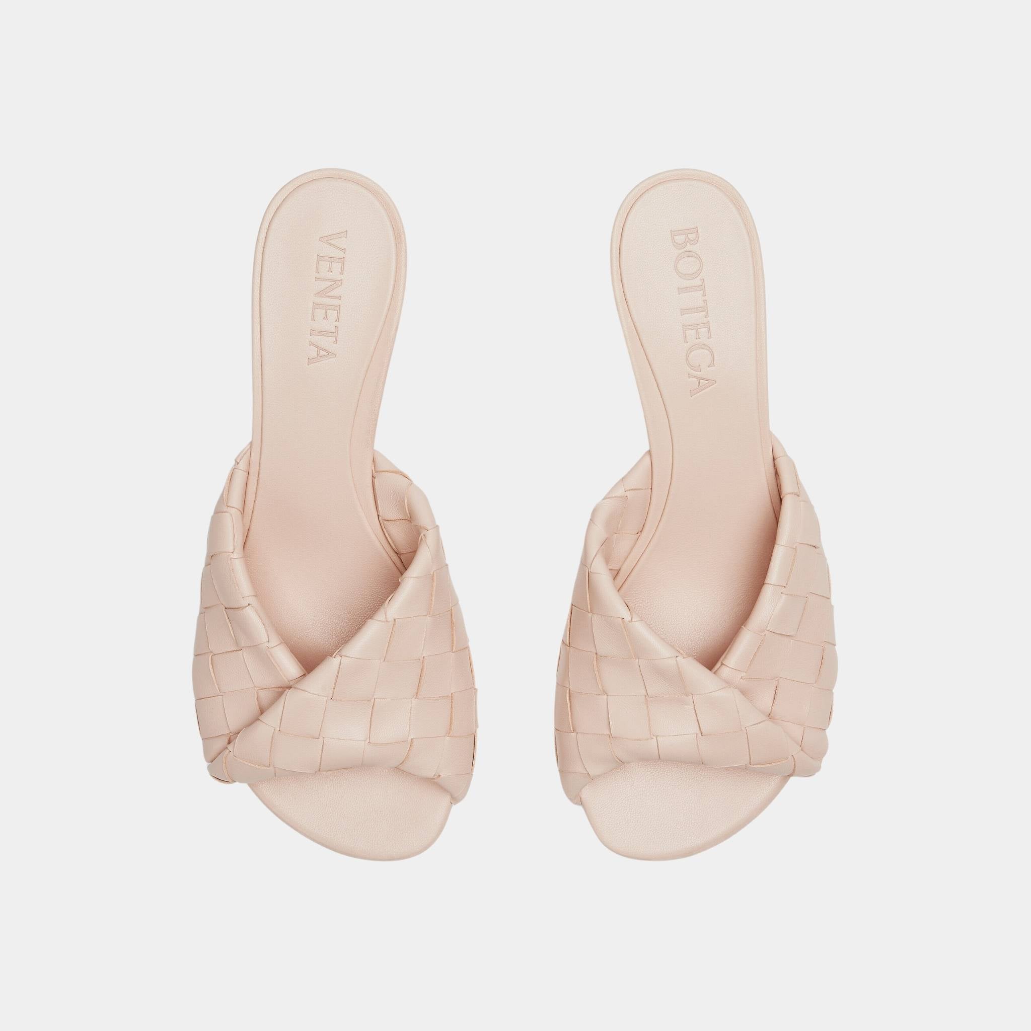 Blink Mule with Folded Detail in Intrecciato Leather