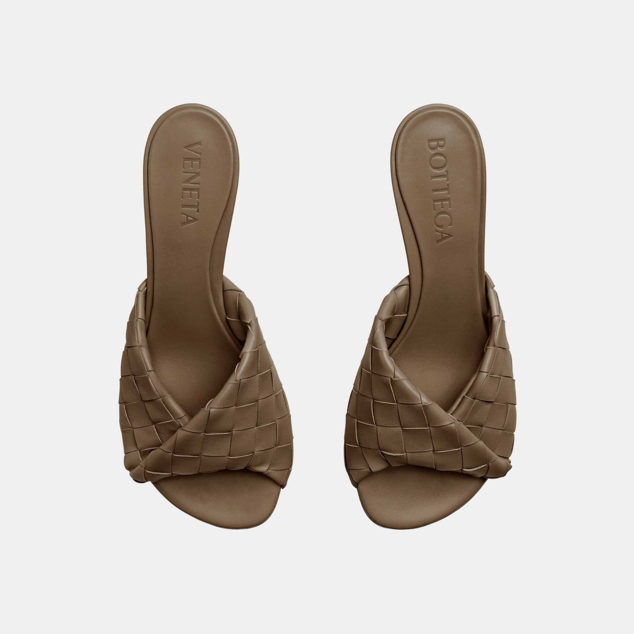 Blink Mule with Folded Detail in Intrecciato Leather