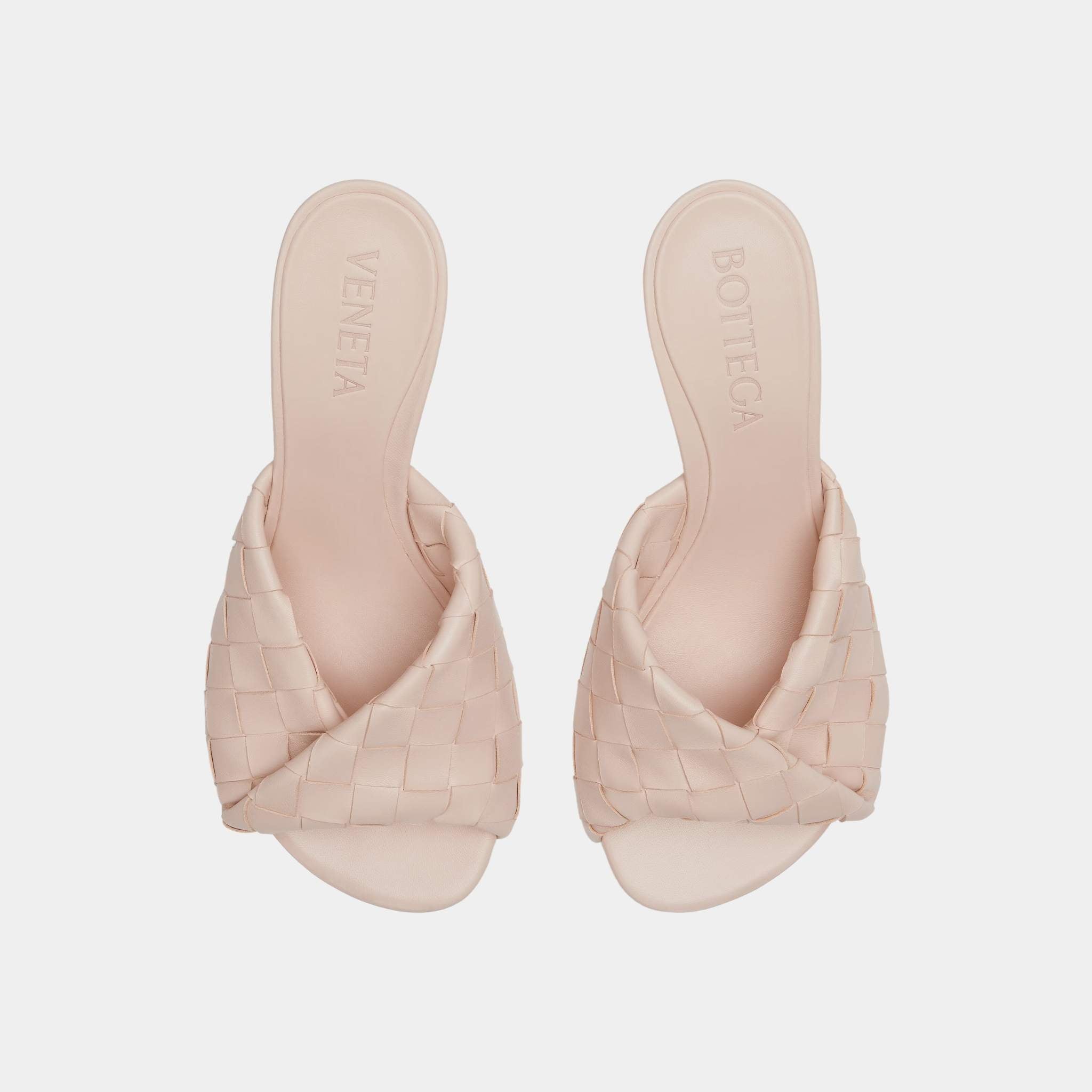 Blink Mule High Heel with Folded Detail in Intrecciato Leather