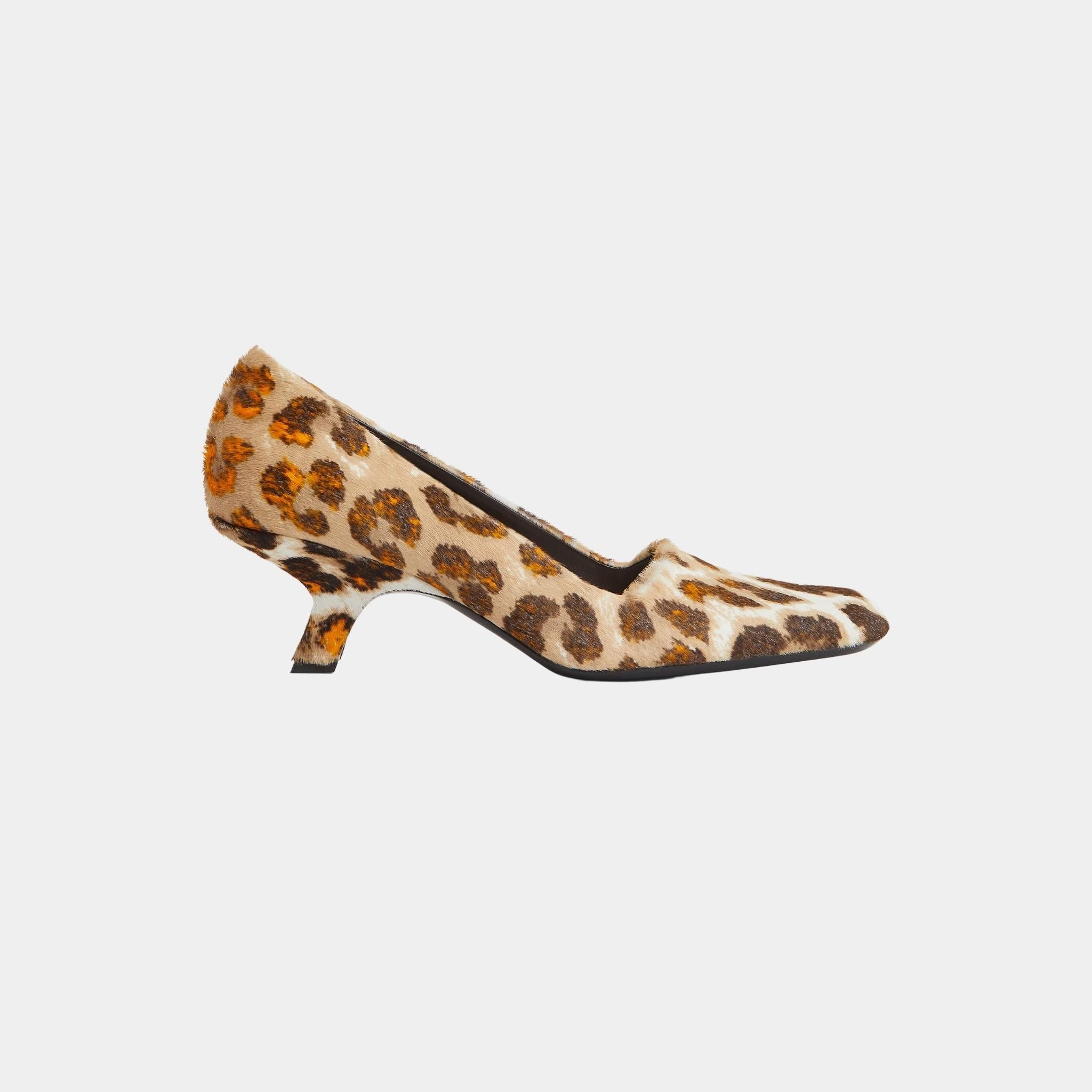 Boogie Kitten Heel Pump Calf Hair Jaguar Print