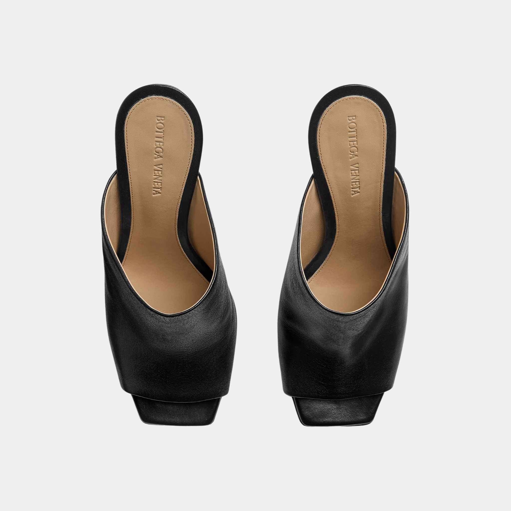 Knot High-Heel Mule Lambskin Gold Metal Knot Heel