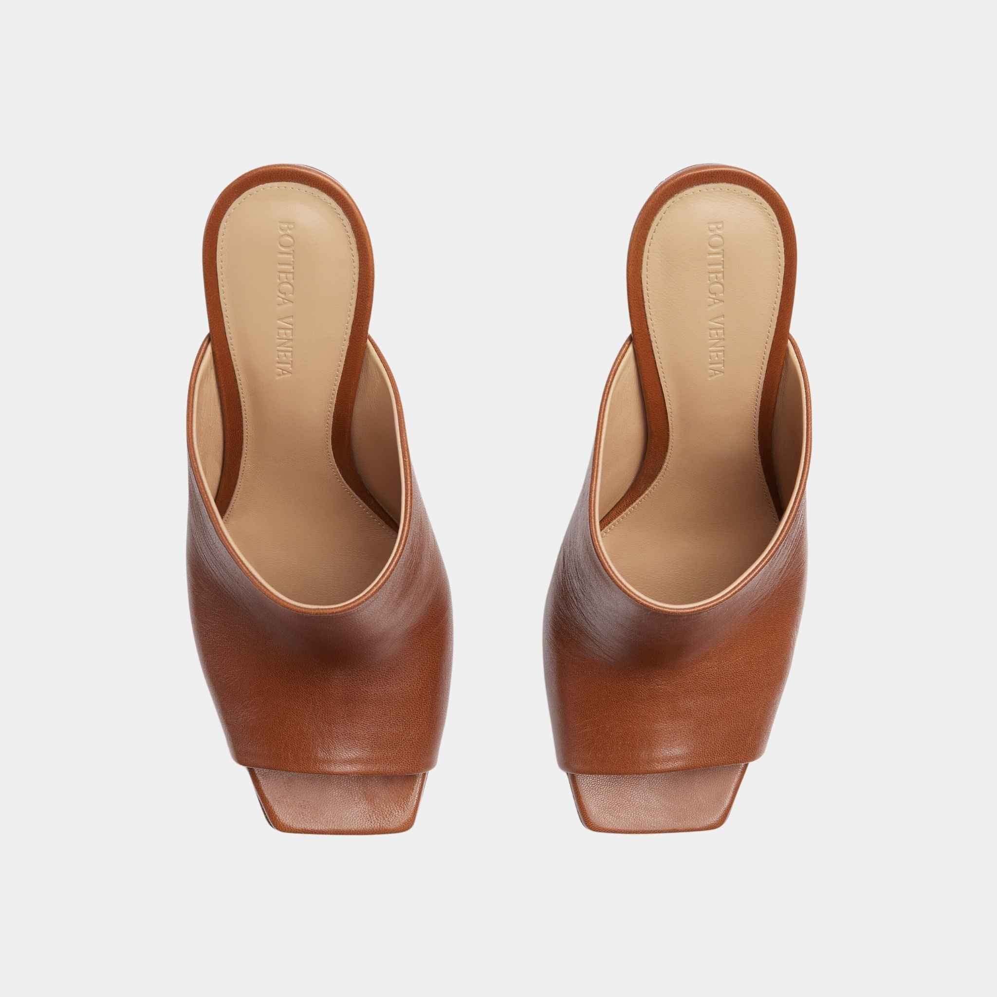 Knot High-Heel Mule Lambskin Gold Metal Knot Heel