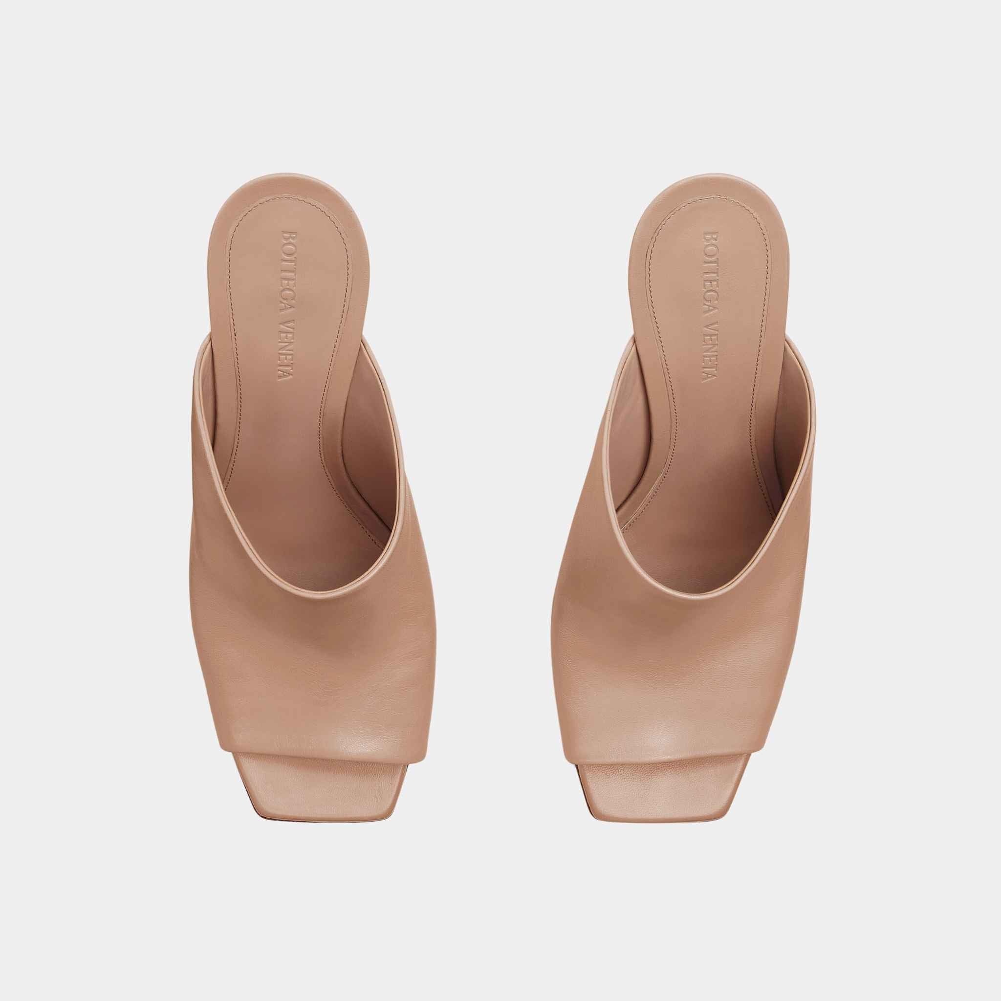 Knot High-Heel Mule Lambskin Gold Metal Knot Heel