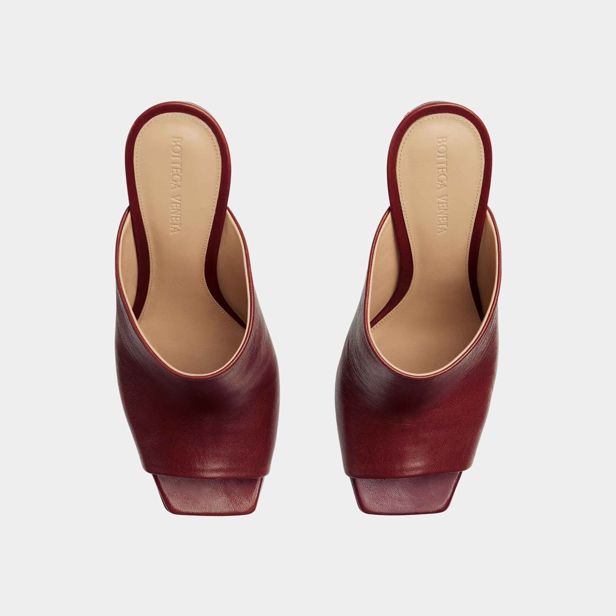 Knot High-Heel Mule Lambskin Gold Metal Knot Heel