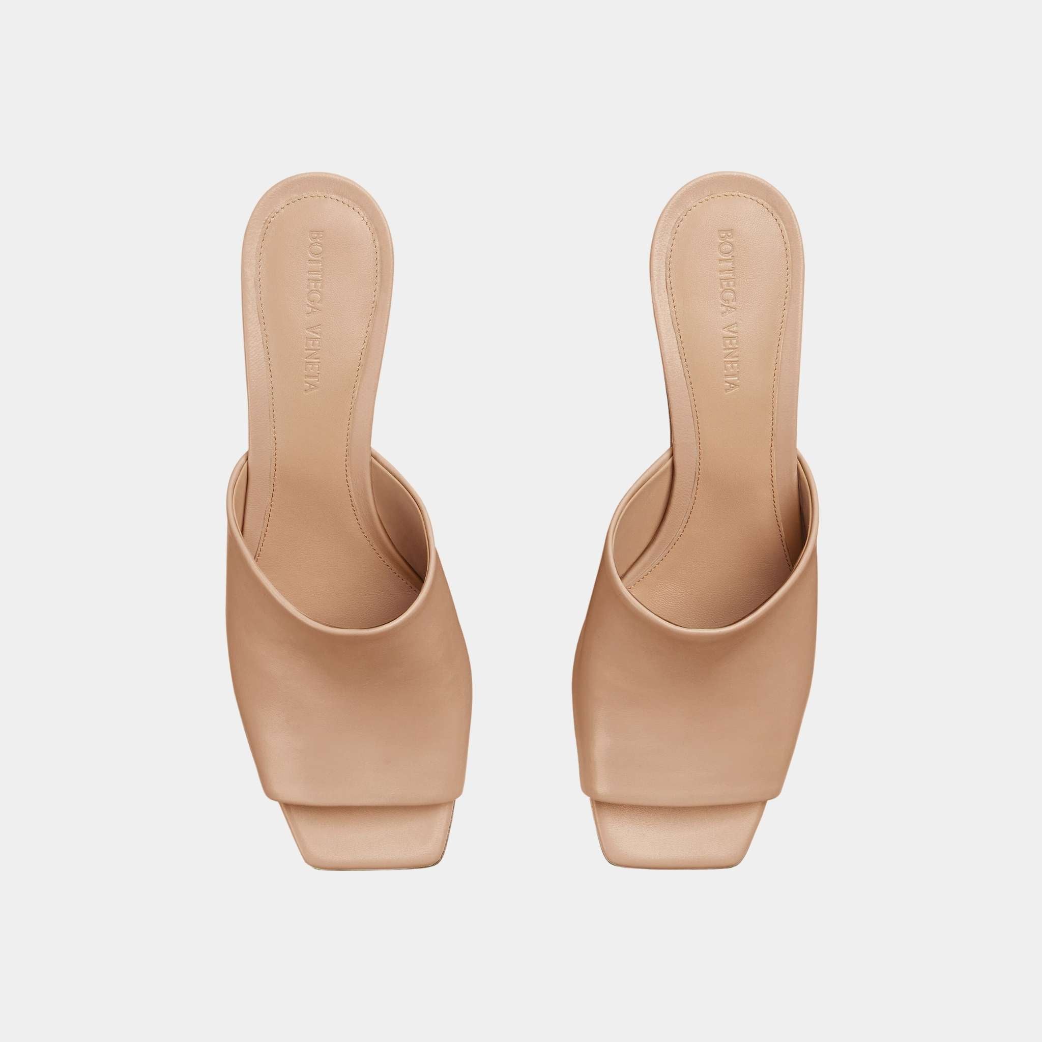 Knot Mule Lambskin with Gold Finished Metal Mid Heel