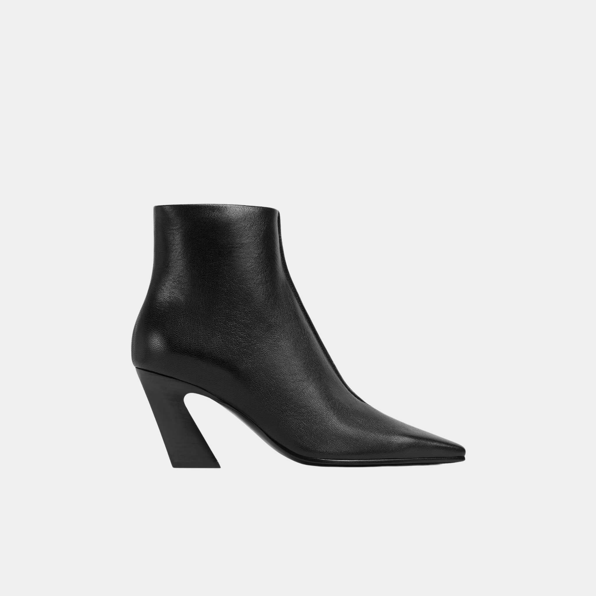 Lewis Ankle Boot Calfskin Sculptural Sloped Heel