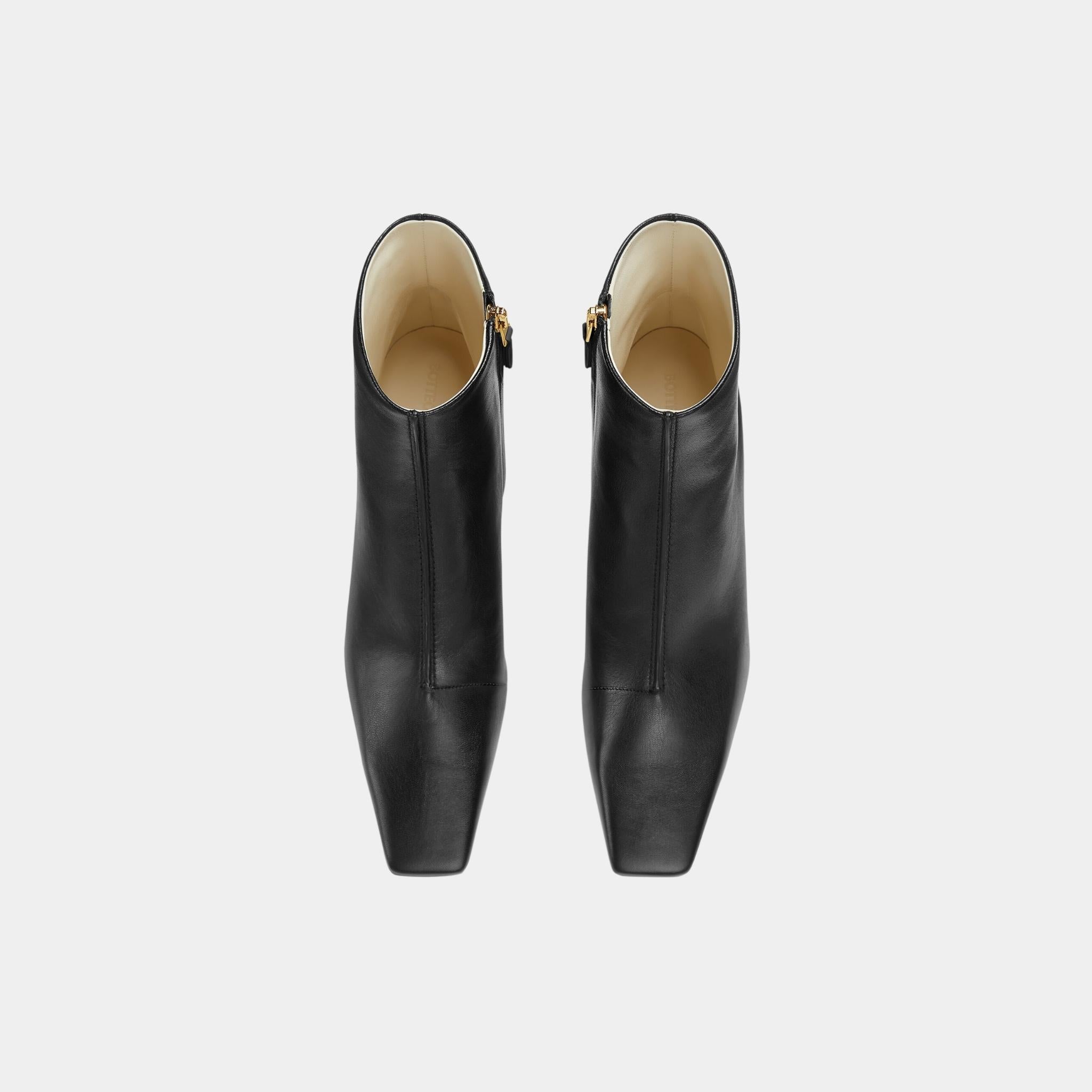 Lewis Ankle Boot Calfskin Sculptural Sloped Heel