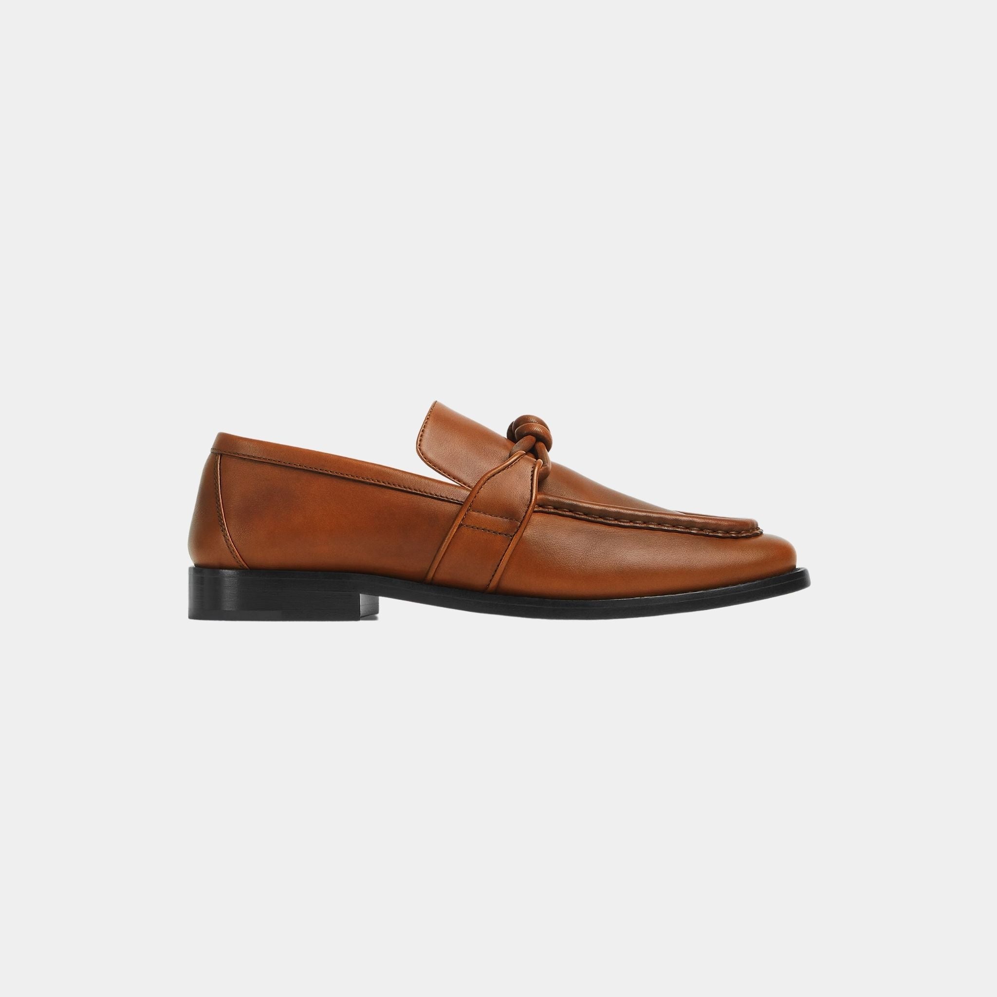 Light Wood Astaire Loafer Calfskin Signature Knot Detail