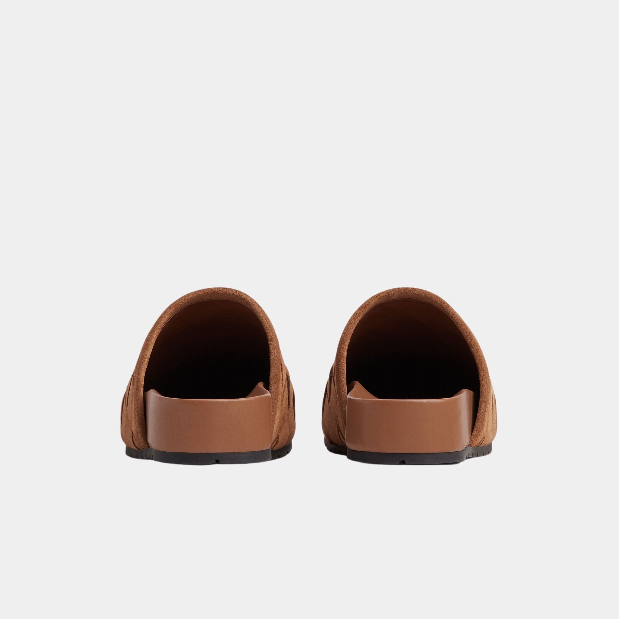 Reggie Padded Intrecciato Suede Mule Clog