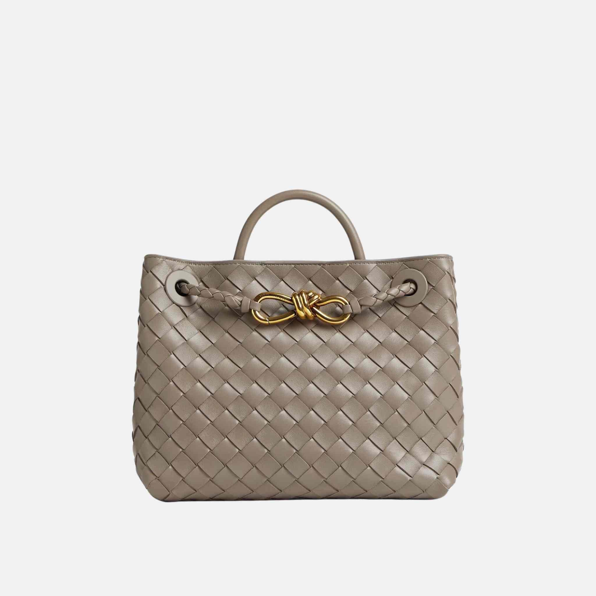 Bottega Veneta Small Andiamo, Limestone, Front