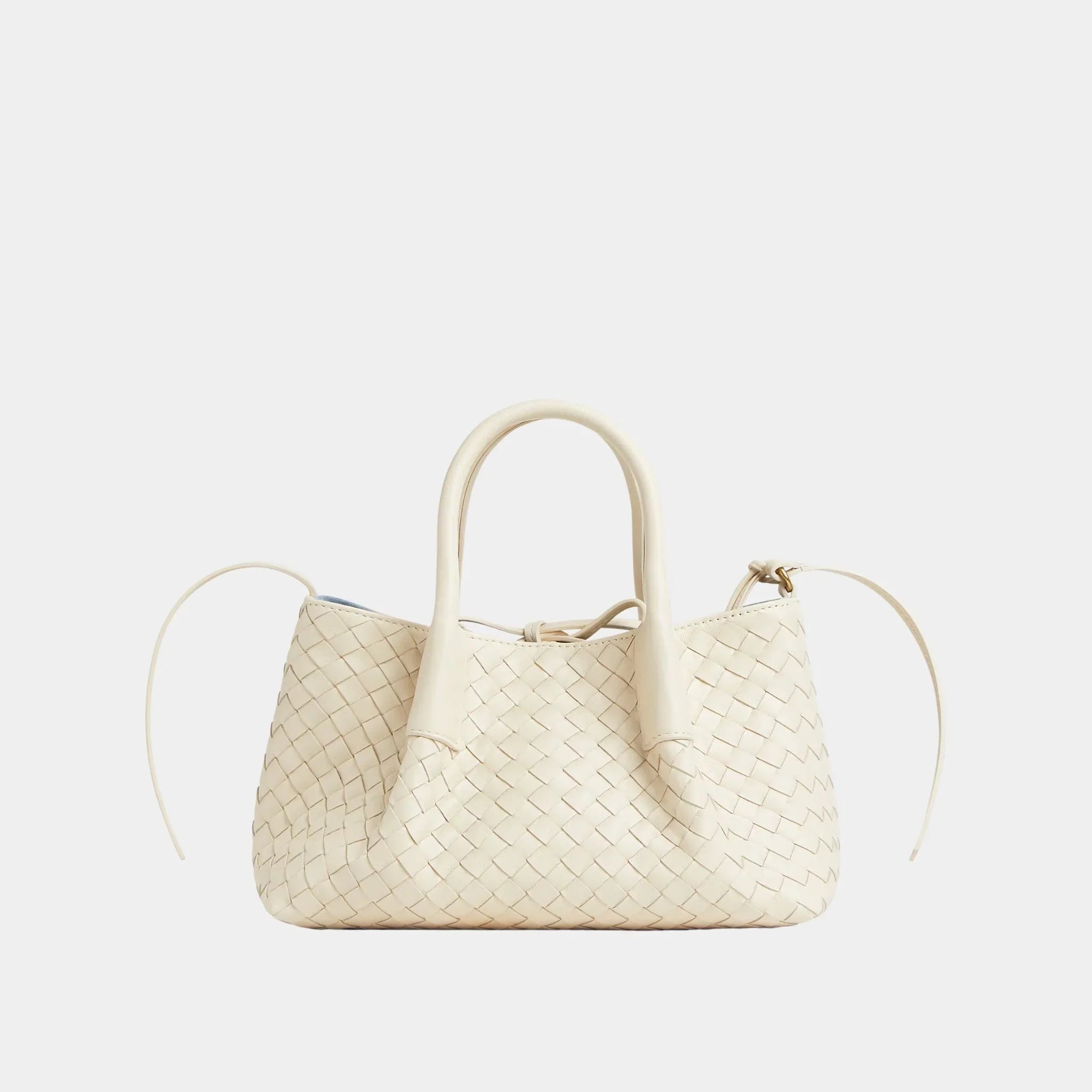 Bottega Veneta Small Pinacoteca Tote Bag, Sea Salt, Ice, Front