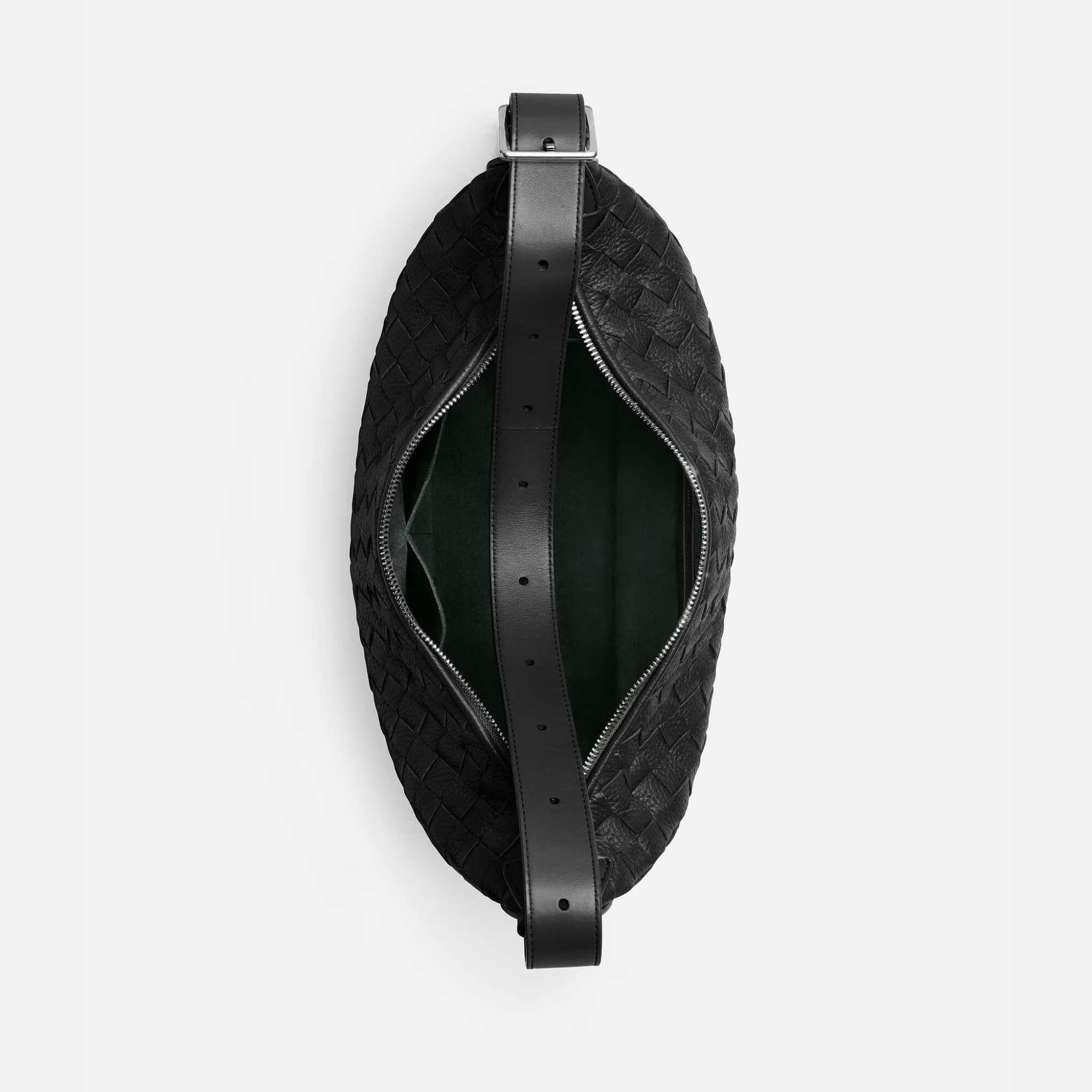 Small Traveler Hobo Bag In Intrecciato Deer Skin