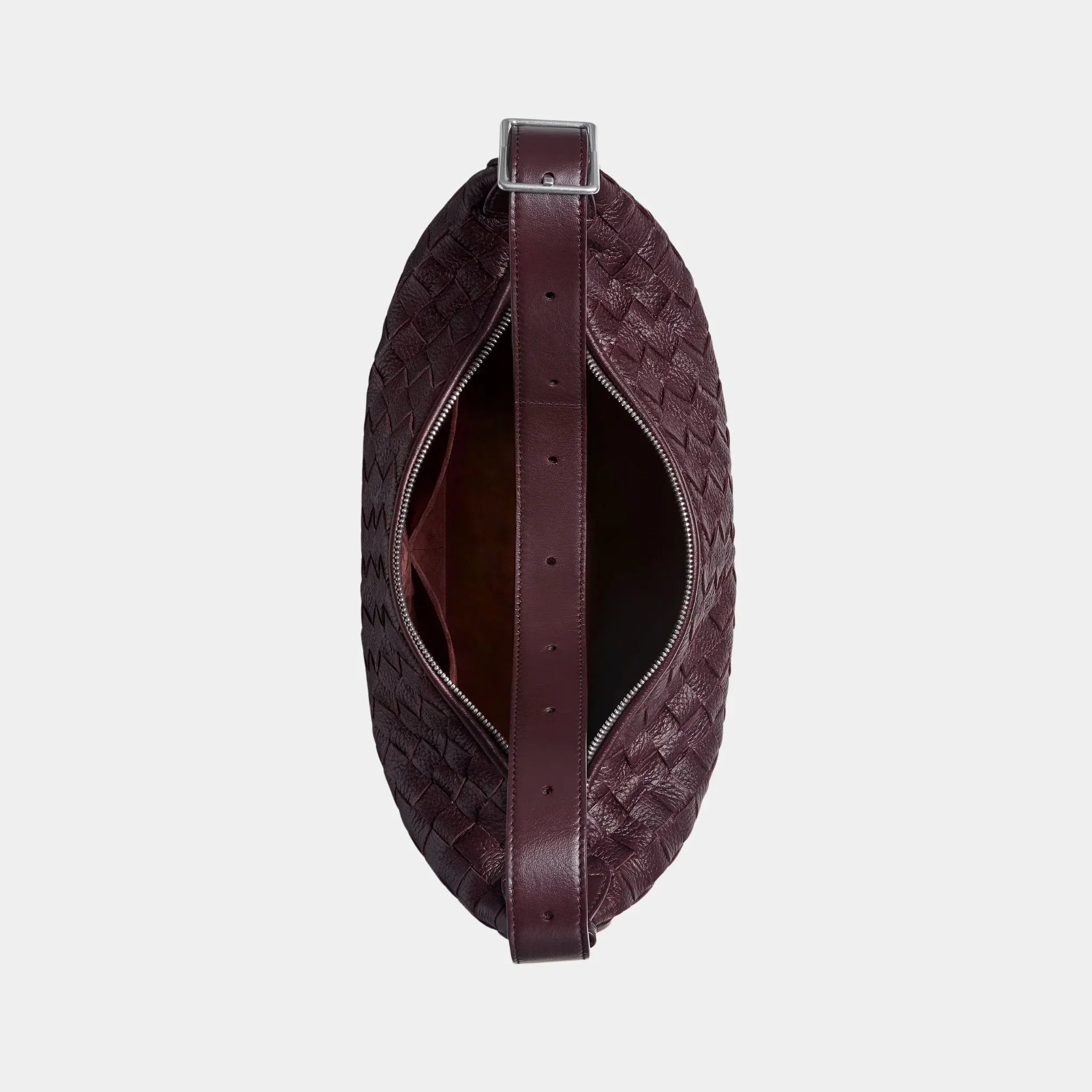 Small Traveler Hobo Bag In Intrecciato Deer Skin