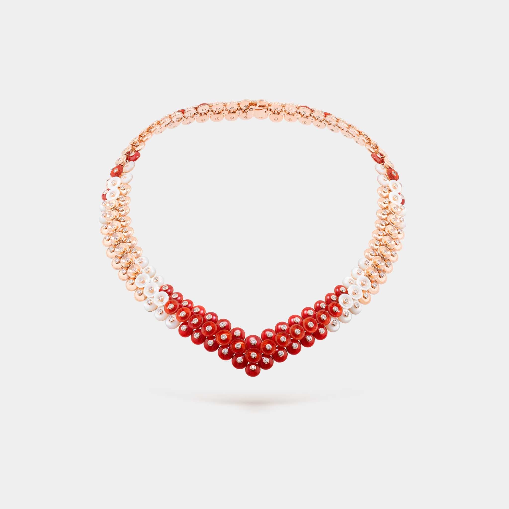 Bouton D'or Necklace Rose gold Carnelian Diamond Mother Of Pearl