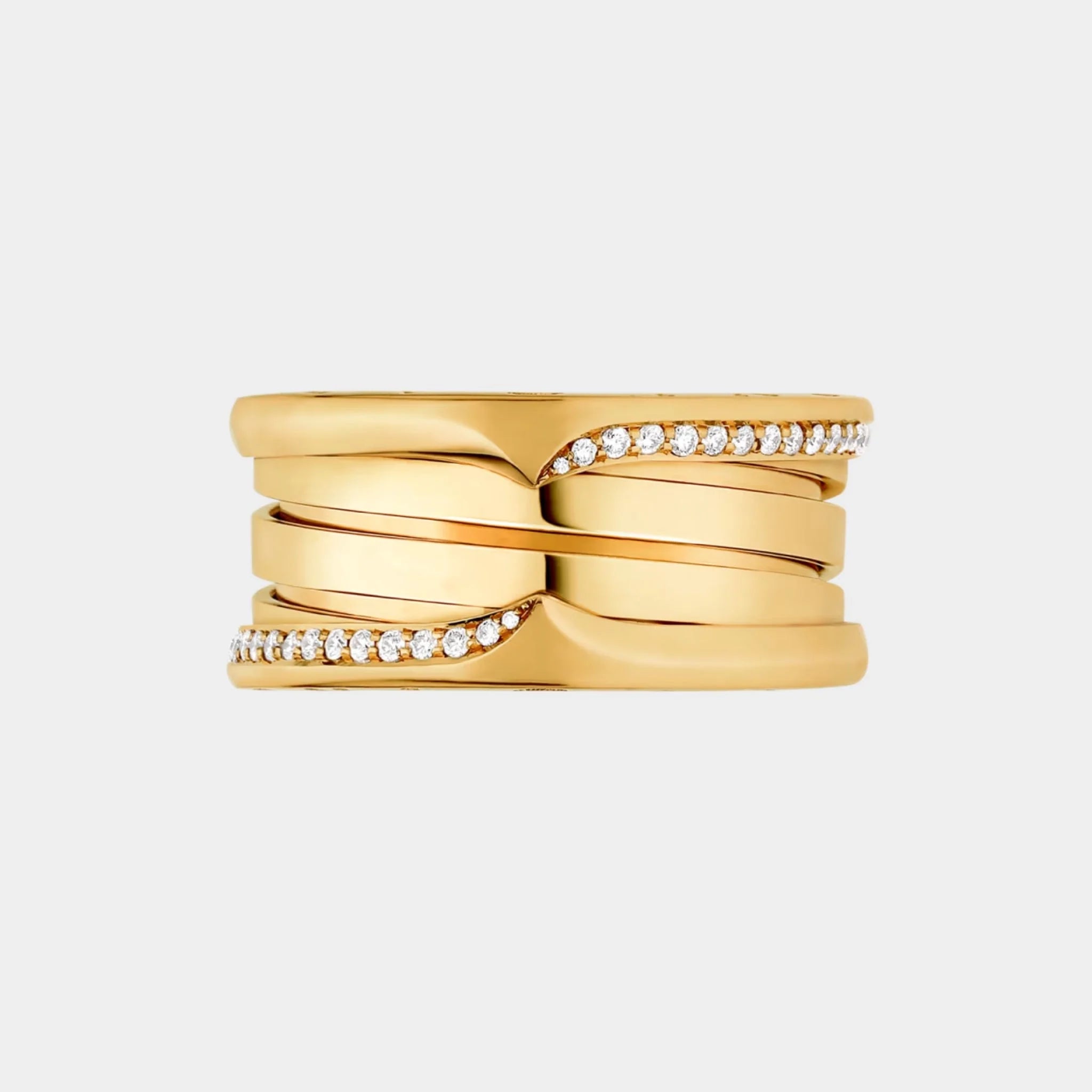 B.zero1 Gold Demi-Pavé Diamond Ring 3 Band