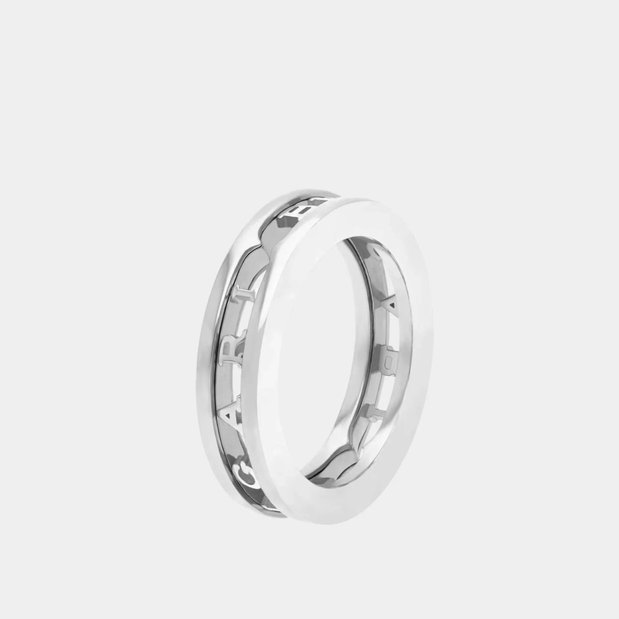 B.zero1 gold One-Band Ring With Openwork Logo Spiral