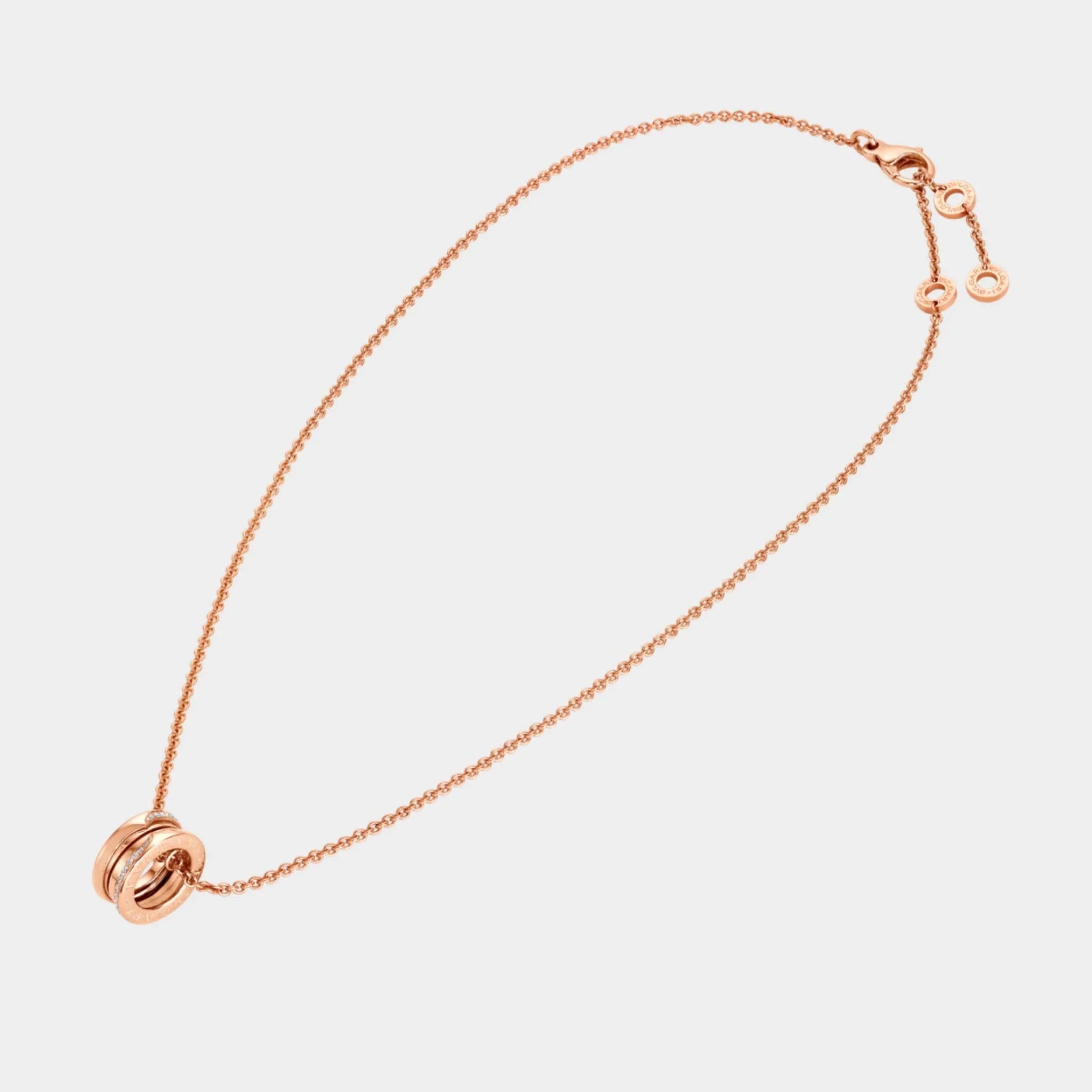 B.zero1 gold pendant demi-pavé diamonds the edges necklace