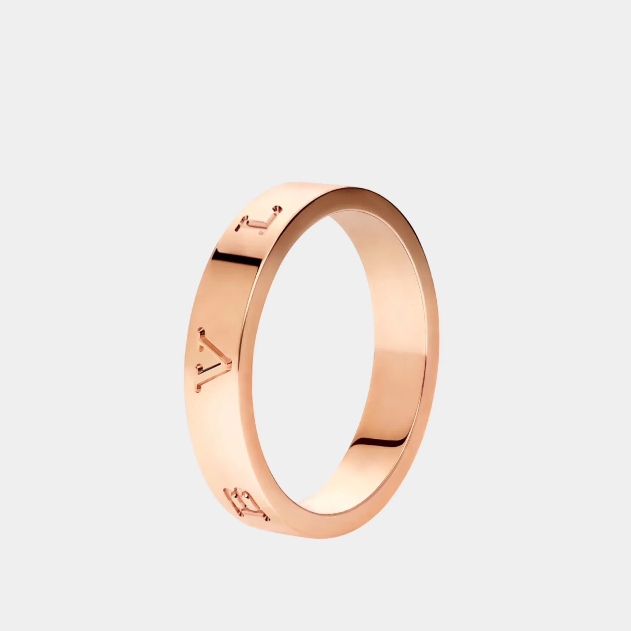 Bvlgari B.zero1 Gold Ring Band, Rose Gold, Side 