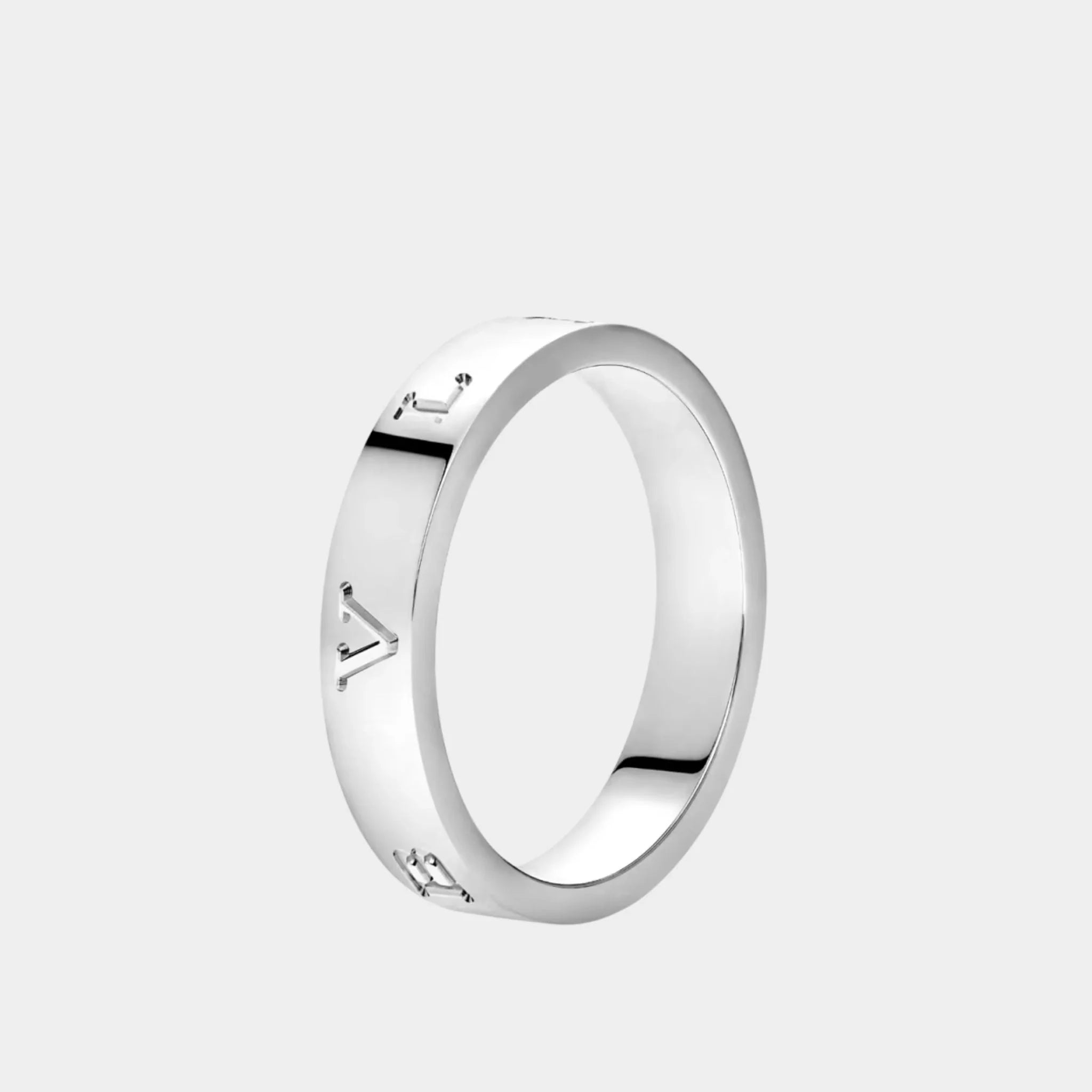 Bvlgari B.zero1 Gold Ring Band, White Gold, Side 