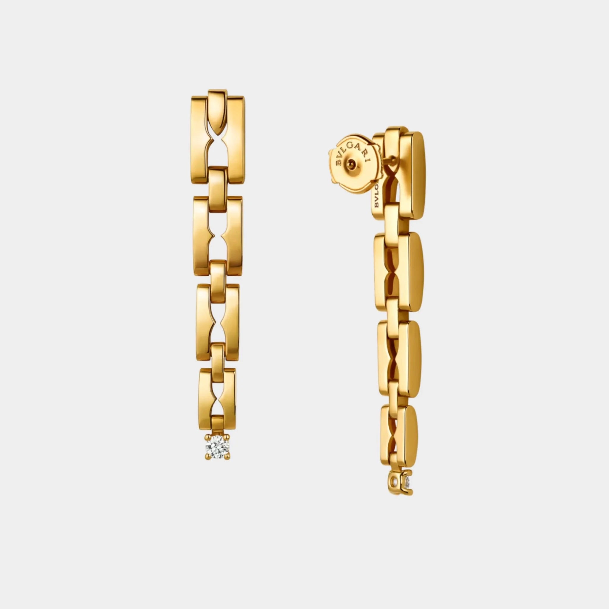 B.zero1 Rock Chain yellow gold pendant earrings