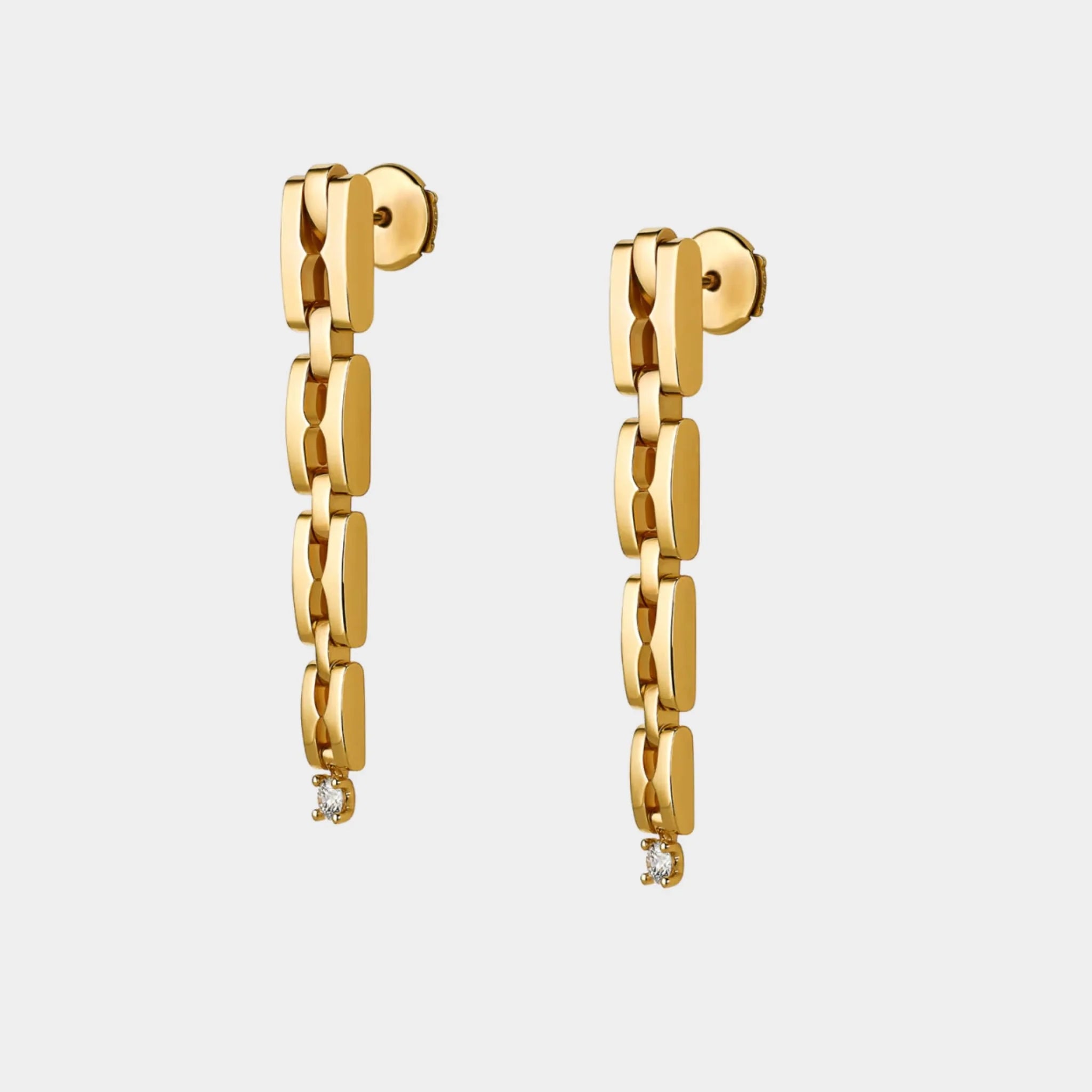 B.zero1 Rock Chain yellow gold pendant earrings