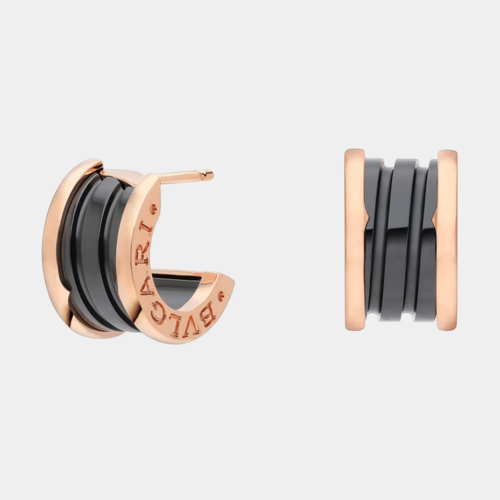 B.zero1 Rose Gold & Black Ceramic earrings