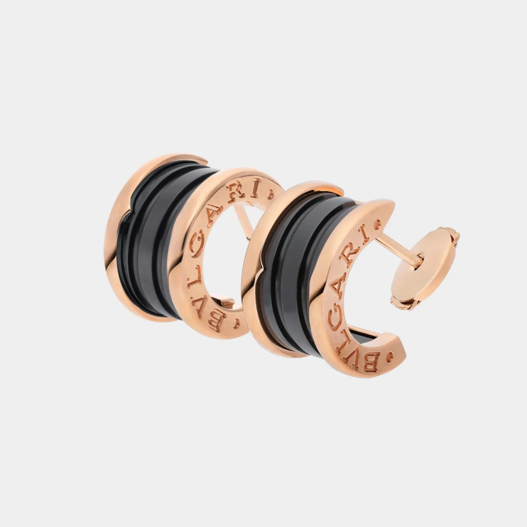 B.zero1 Rose Gold & Black Ceramic earrings