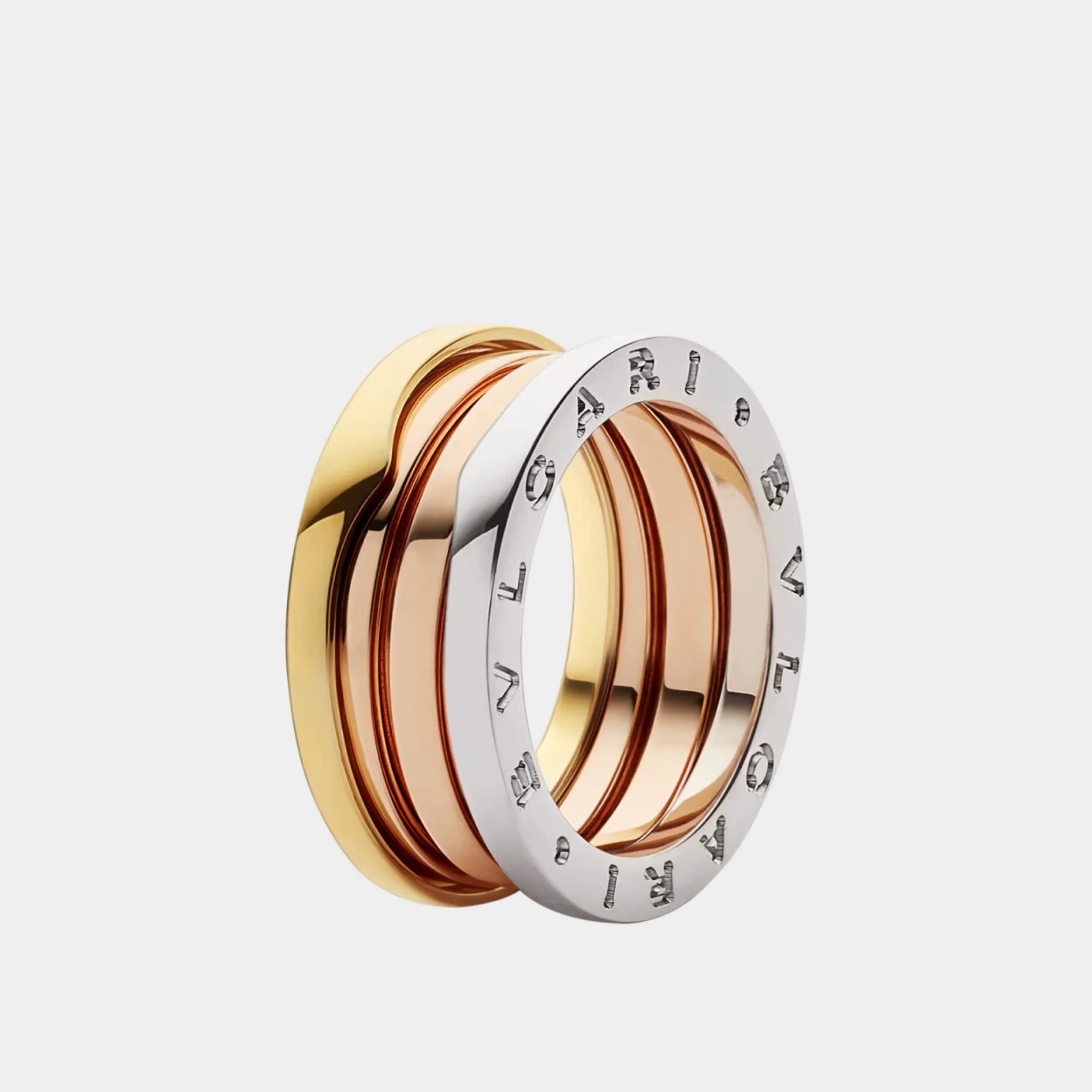 B.zero1 Three-Band Ring Rose/White/Yellow Gold