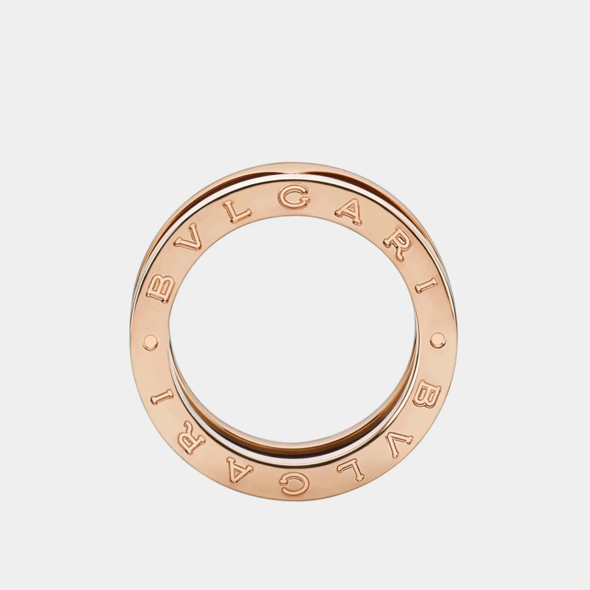 B.zero1 two-band ring with two Rose Gold Loops - Black Ceramic Spiral