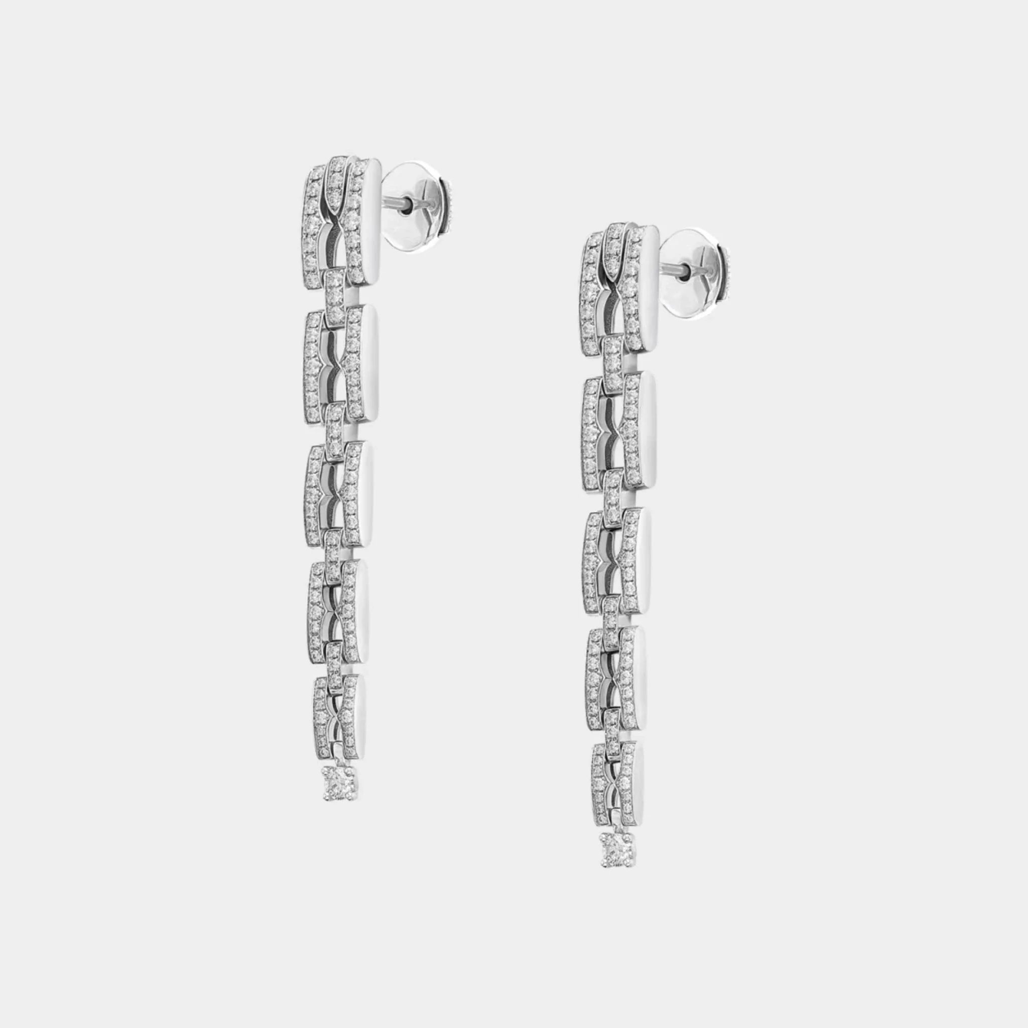 B.zero1 White Gold Earrings - Pavé Diamonds